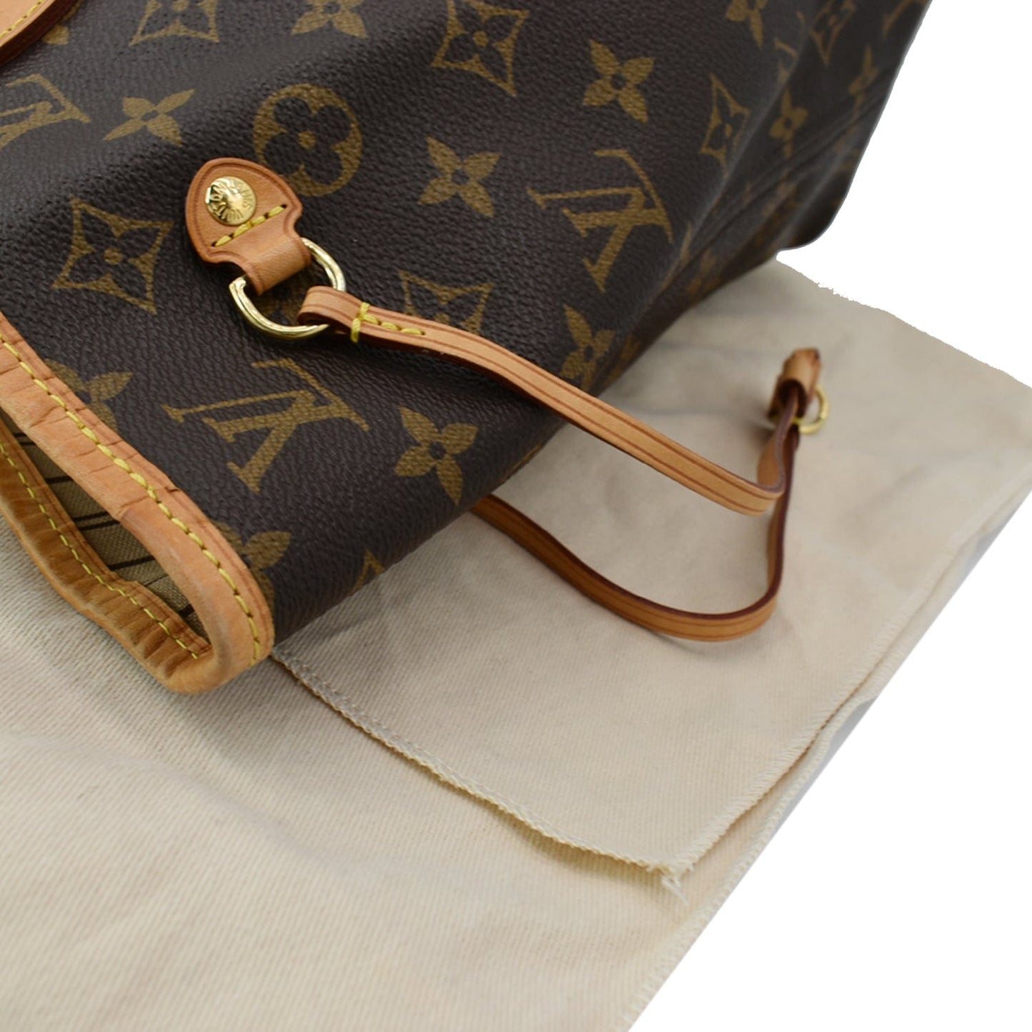 LOUIS VUITTON Neverfull MM Monogram Canvas Tote Bag Brown