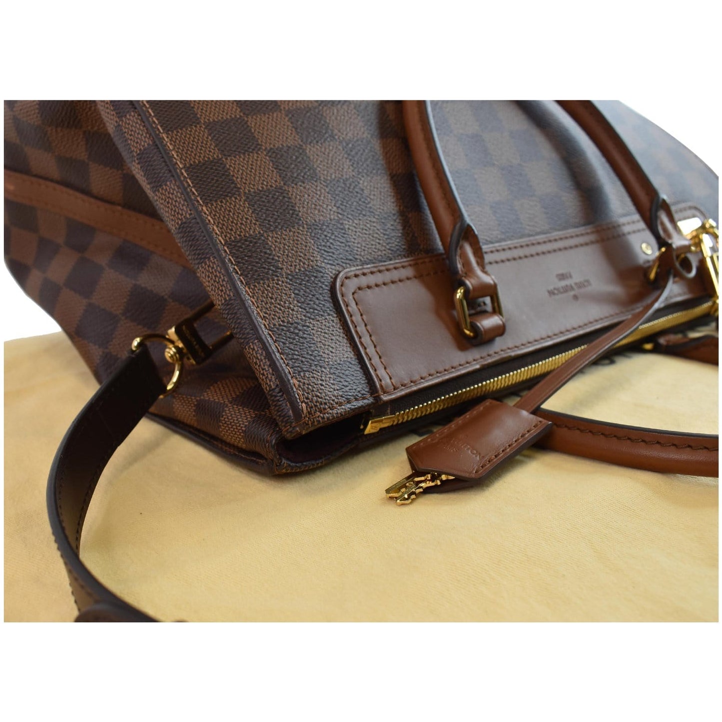 LOUIS VUITTON Greenwich Damier Ebene Shoulder Bag Brown
