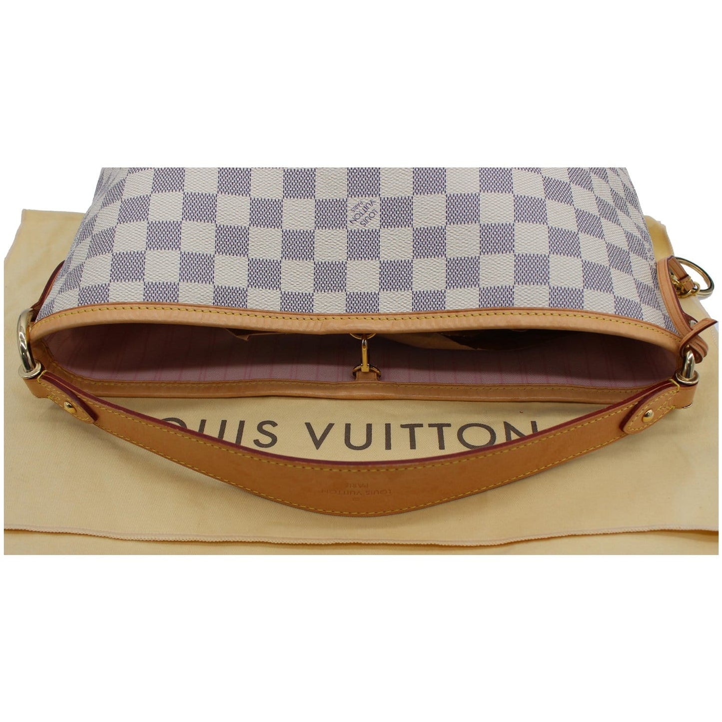 LOUIS VUITTON Delightful PM Damier Azur Hobo Bag White