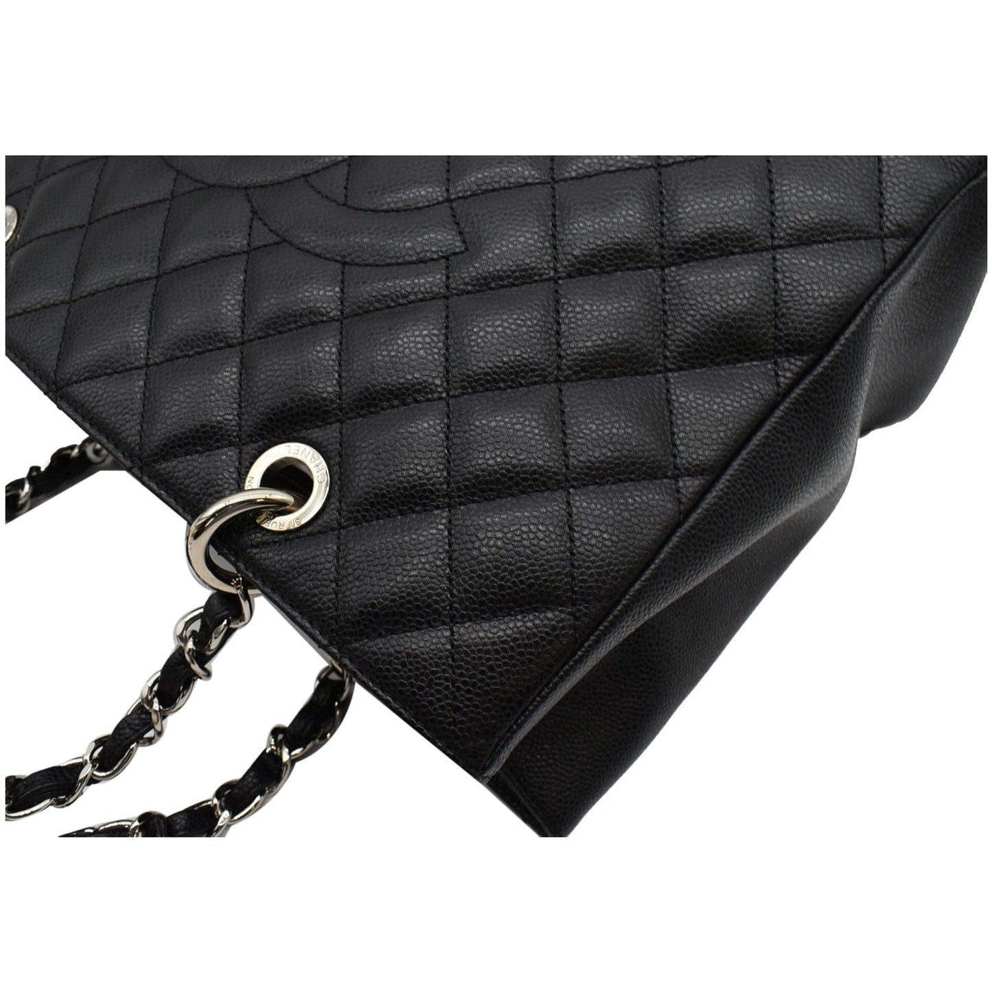 CHANEL Grand Shopping GST Caviar Leather Tote Bag Black