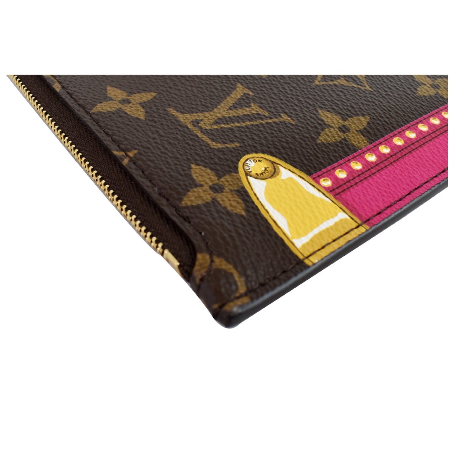 LOUIS VUITTON Wristlet Pouch Monogram Summer Trunk Neverfull MM Brown