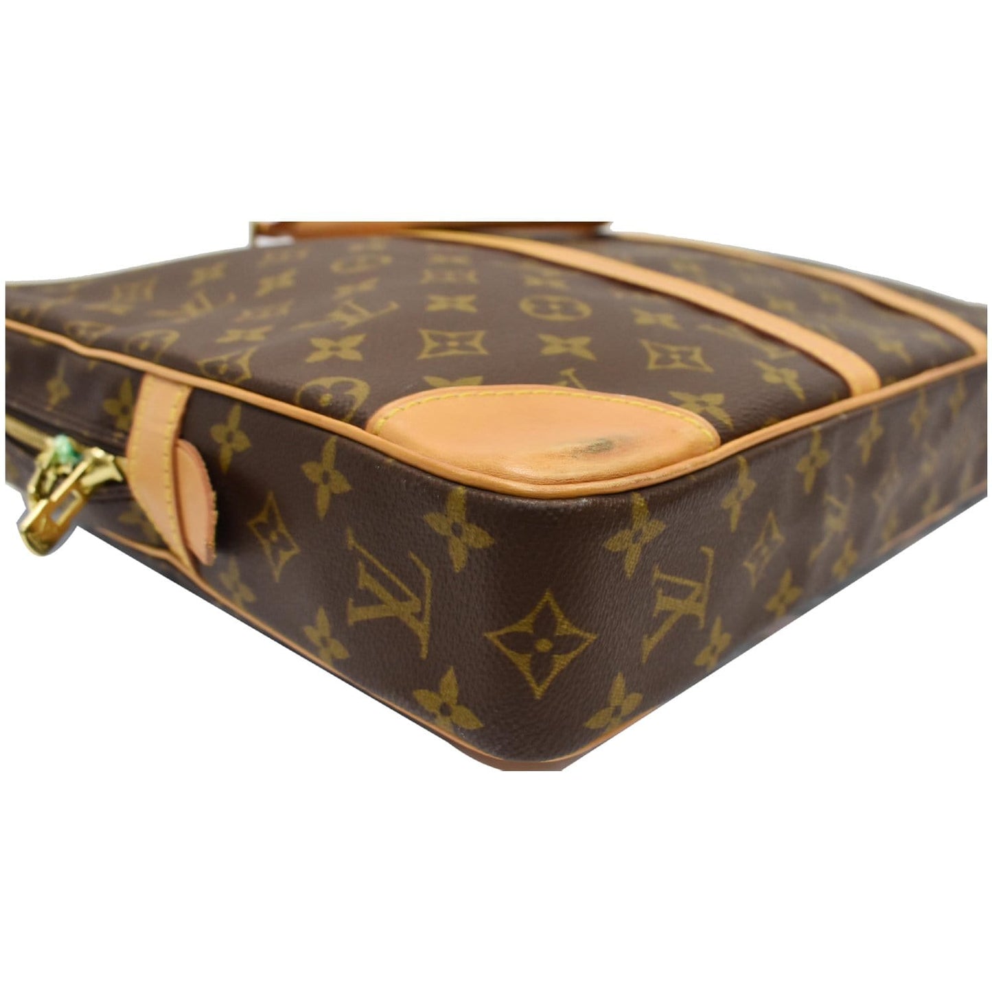 LOUIS VUITTON Porte-Documents Voyage Monogram Canvas Briefcase Bag Brown