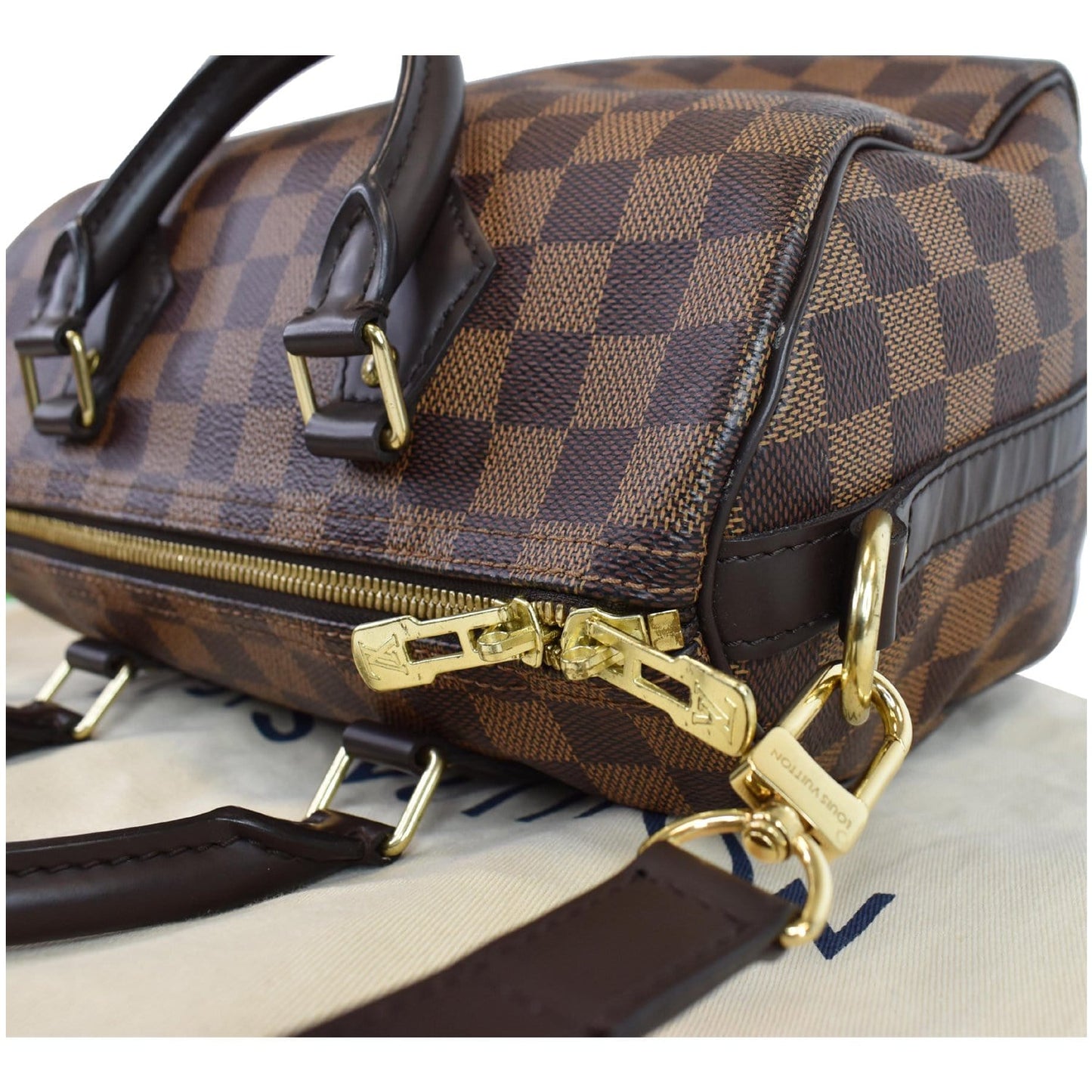 LOUIS VUITTON Speedy 25 Bandouliere Damier Ebene Shoulder Bag Brown