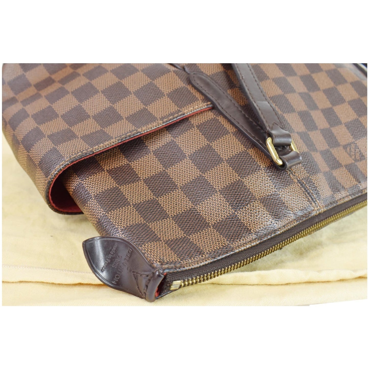 LOUIS VUITTON Totally MM Damier Ebene Shoulder Bag Brown