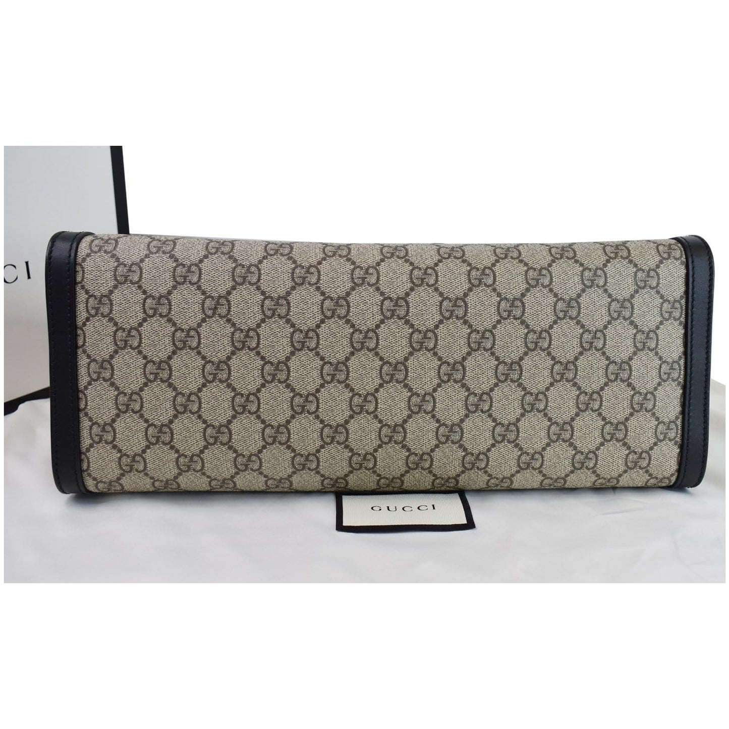 GUCCI Padlock Medium GG Supreme Canvas Shoulder Bag Beige 479197