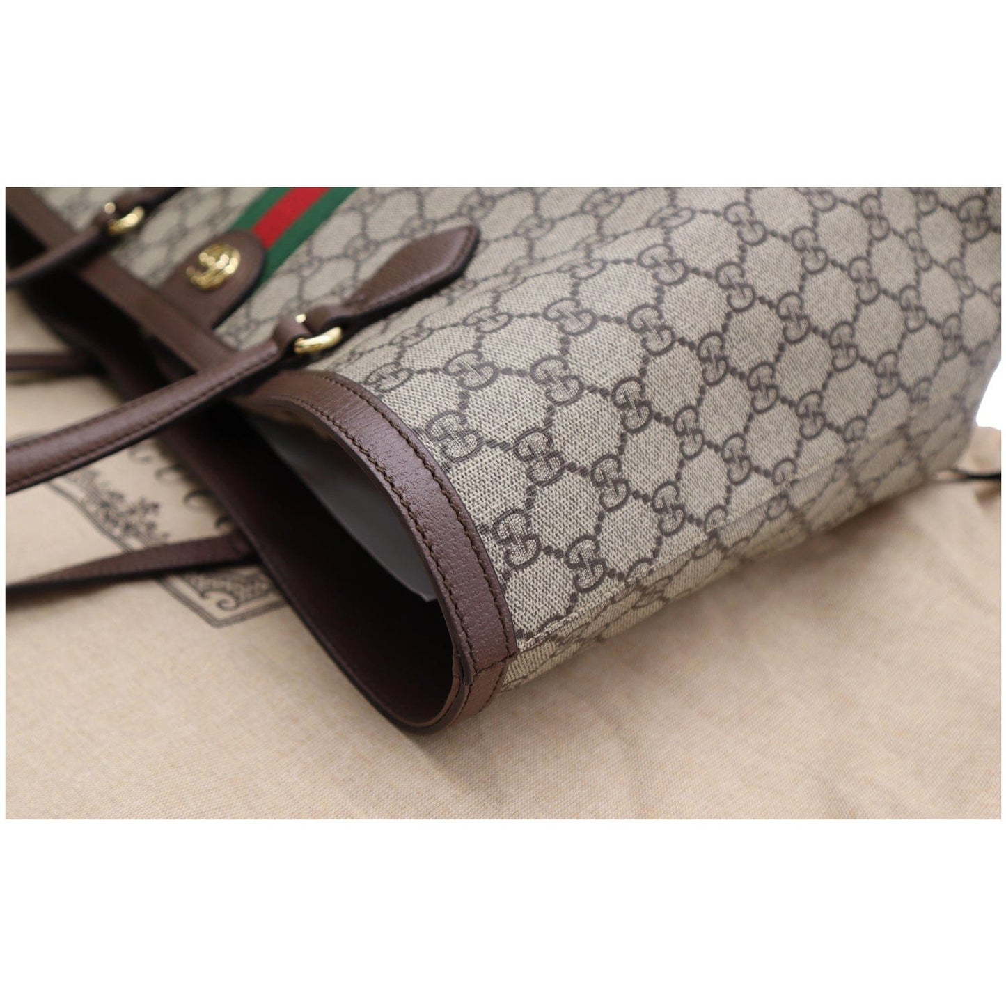 GUCCI Ophidia Medium GG Supreme Canvas Tote Bag Beige 631685