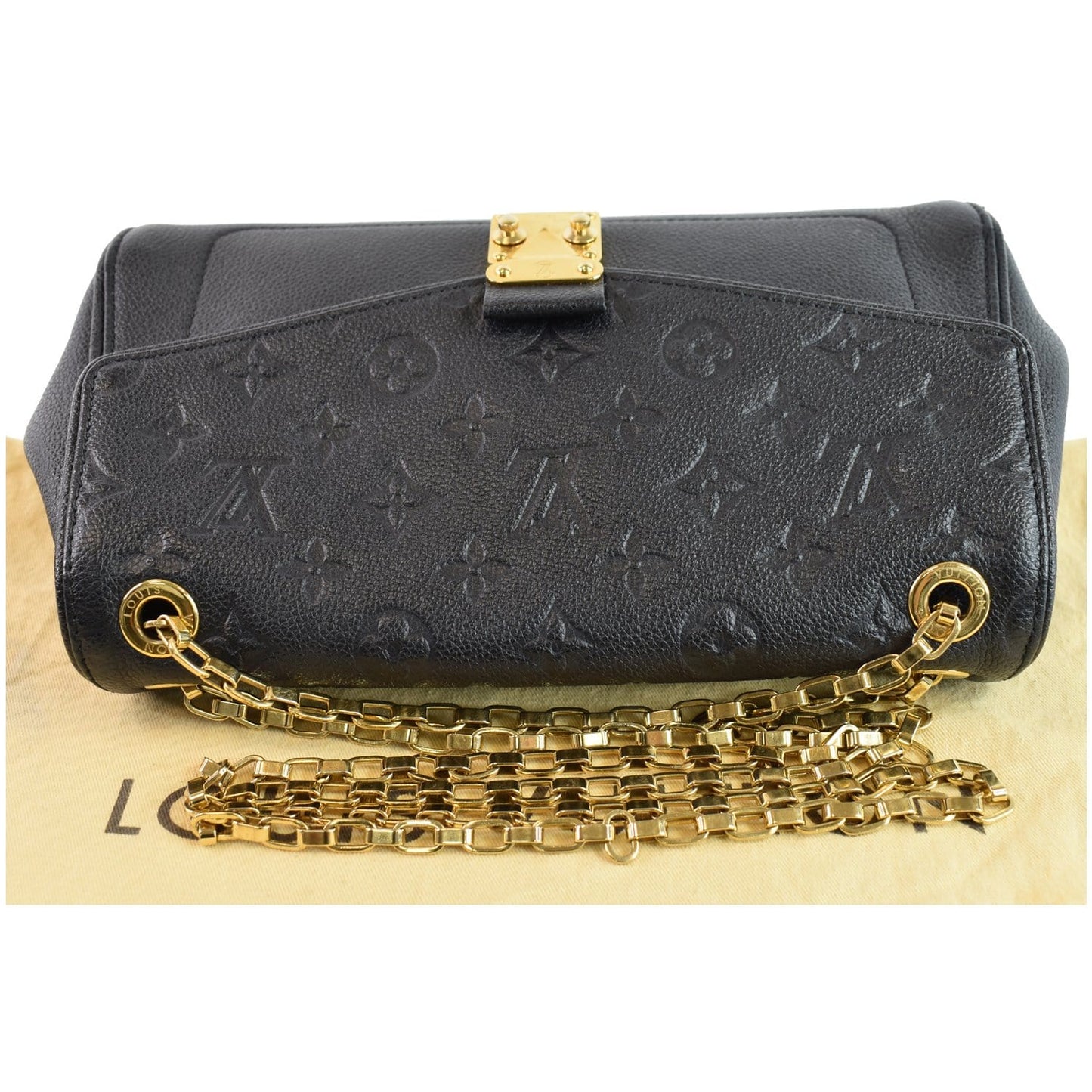 LOUIS VUITTON St Germain MM Monogram Empreinte Leather Shoulder Bag Black