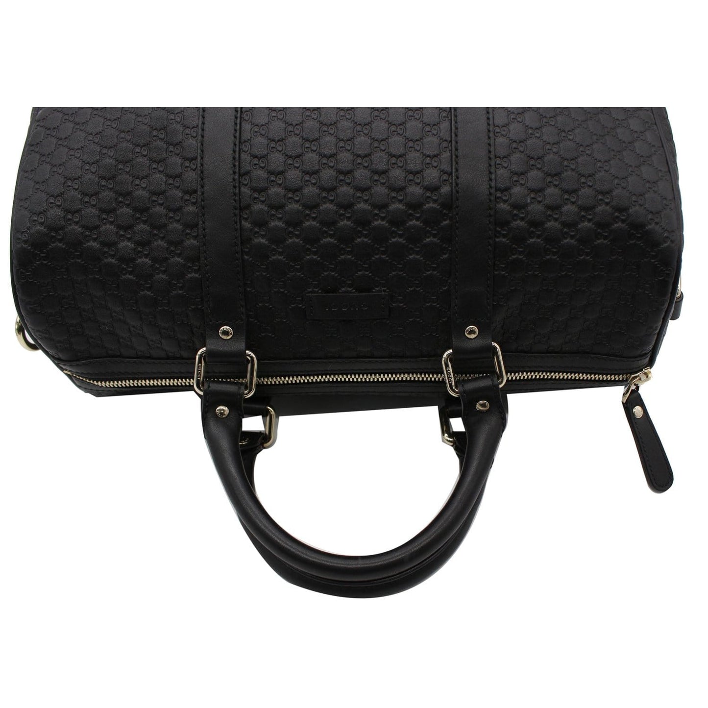 GUCCI Microguccissima Leather Boston Bag Black 449646