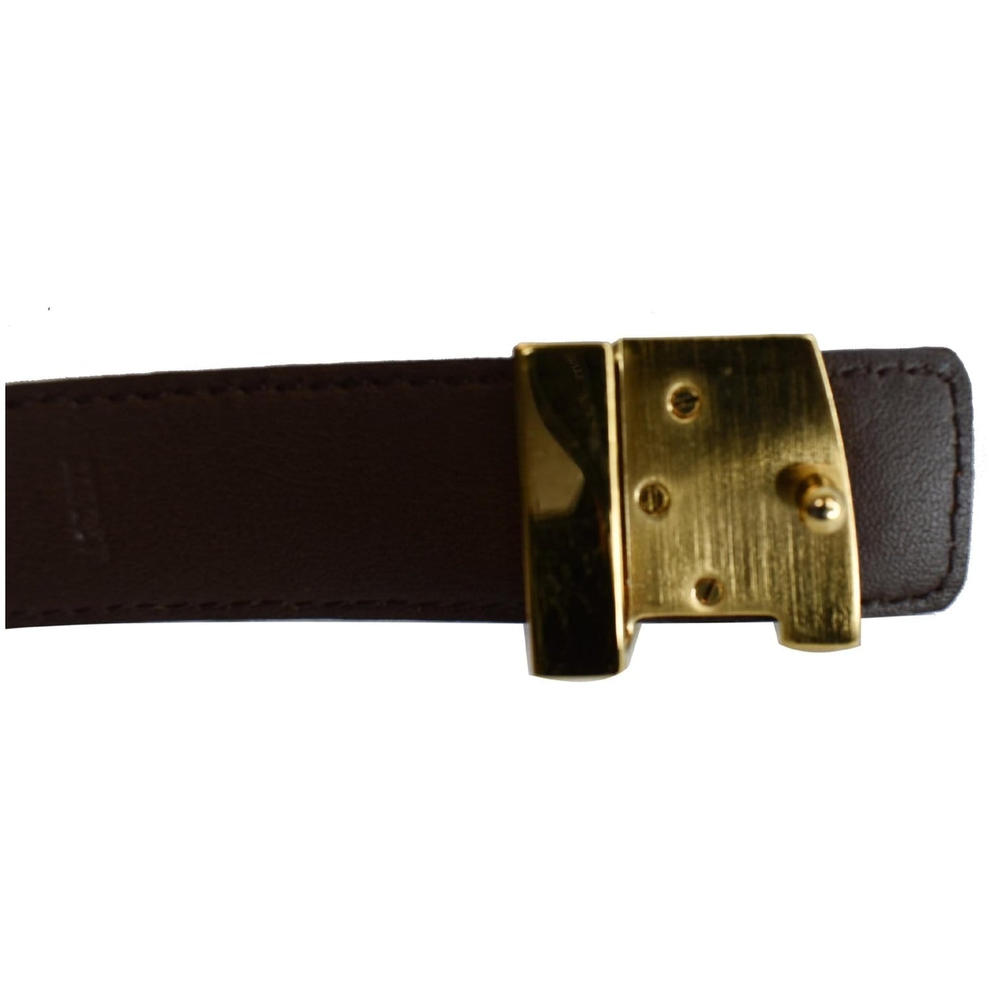 LOUIS VUITTON LV Initiales Dameir Ebene Belt Brown