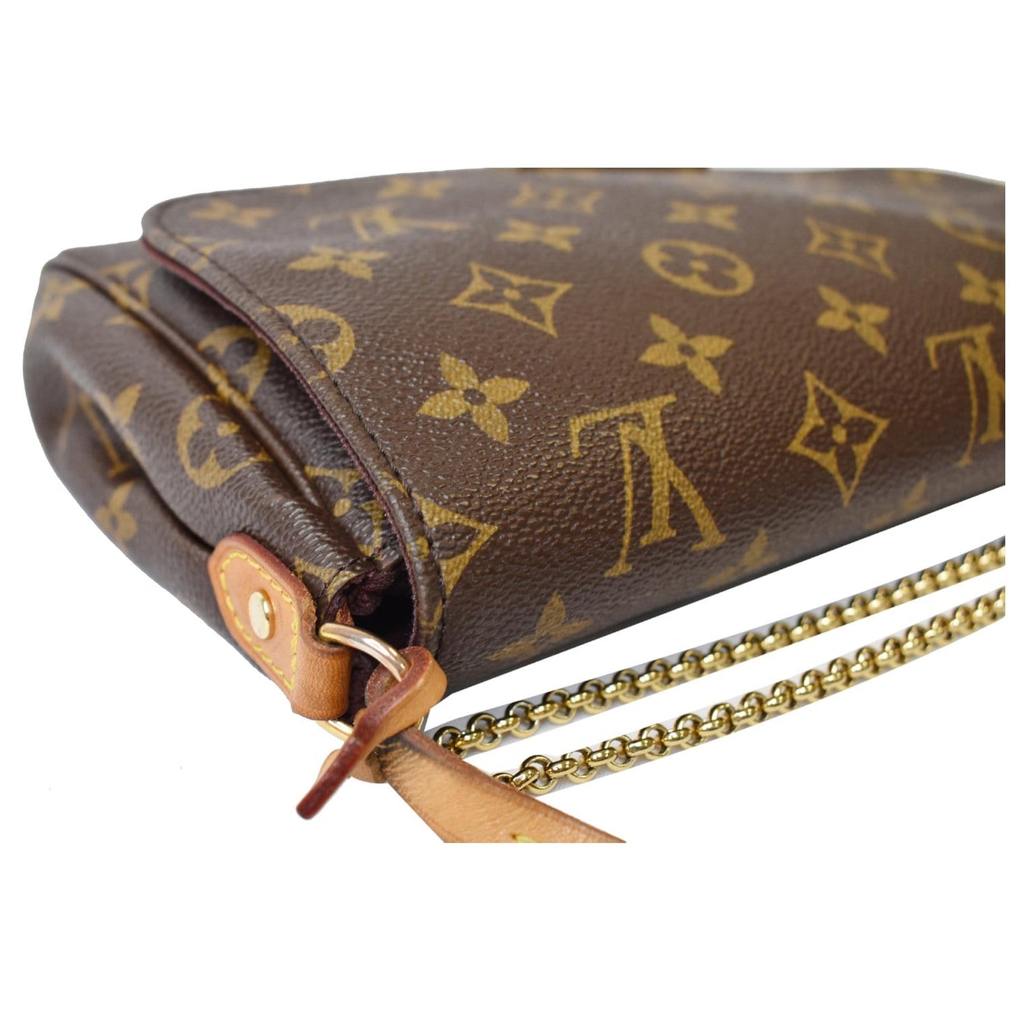 LOUIS VUITTON Favorite MM Monogram Canvas Crossbody Bag Brown