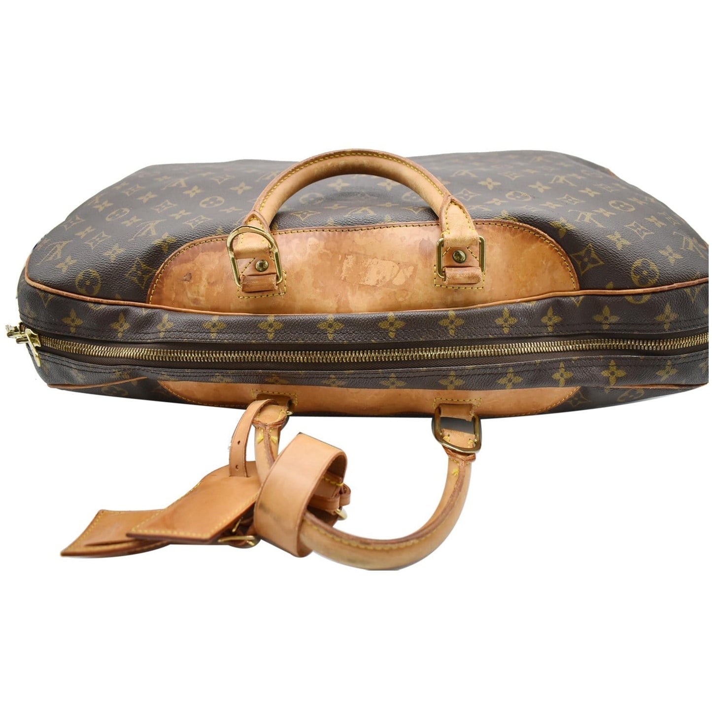 LOUIS VUITTON Alize 1 Poche Soft Monogram Canvas Suitcase Bag Brown