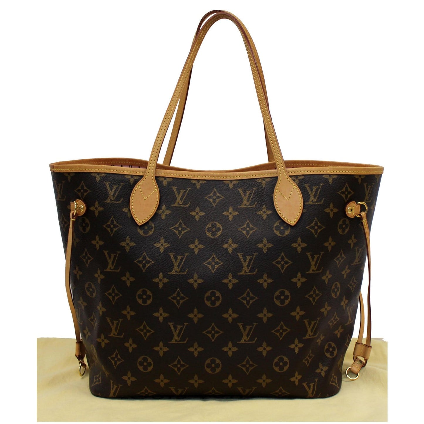 LOUIS VUITTON Neverfull MM Monogram Canvas Tote Bag Brown