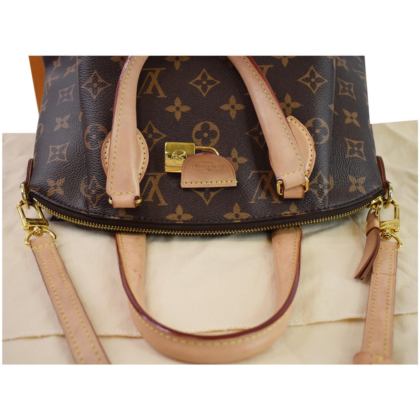 LOUIS VUITTON Rivoli PM Monogram Canvas Shoulder Bag Brown