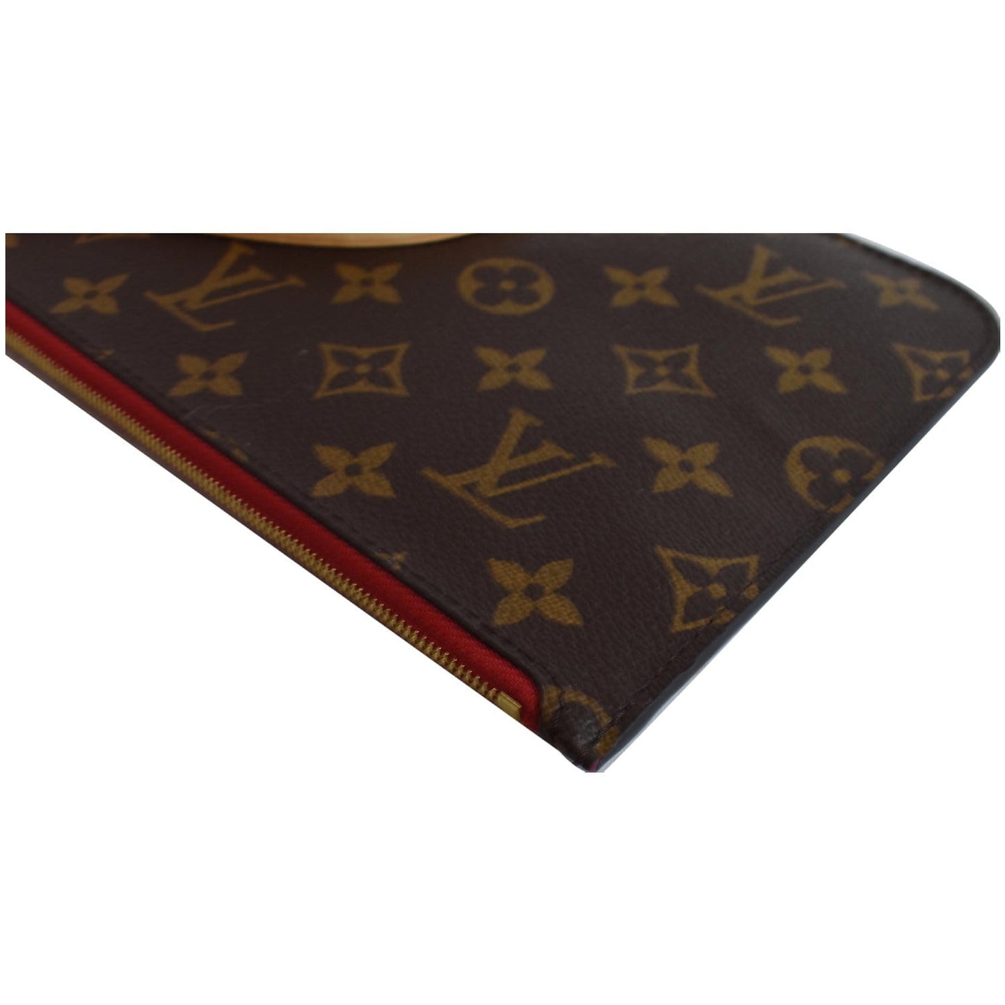 LOUIS VUITTON Pochette Wristlet Pouch Monogram Canvas Neverfull MM Brown