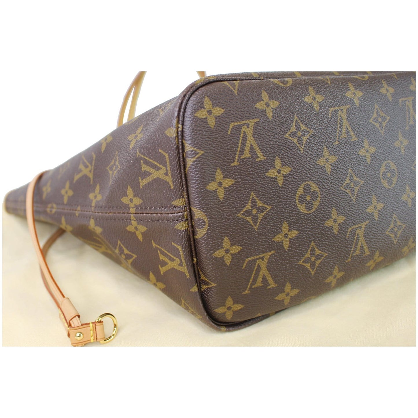 LOUIS VUITTON Neverfull MM Monogram Canvas Tote Shoulder Bag Brown