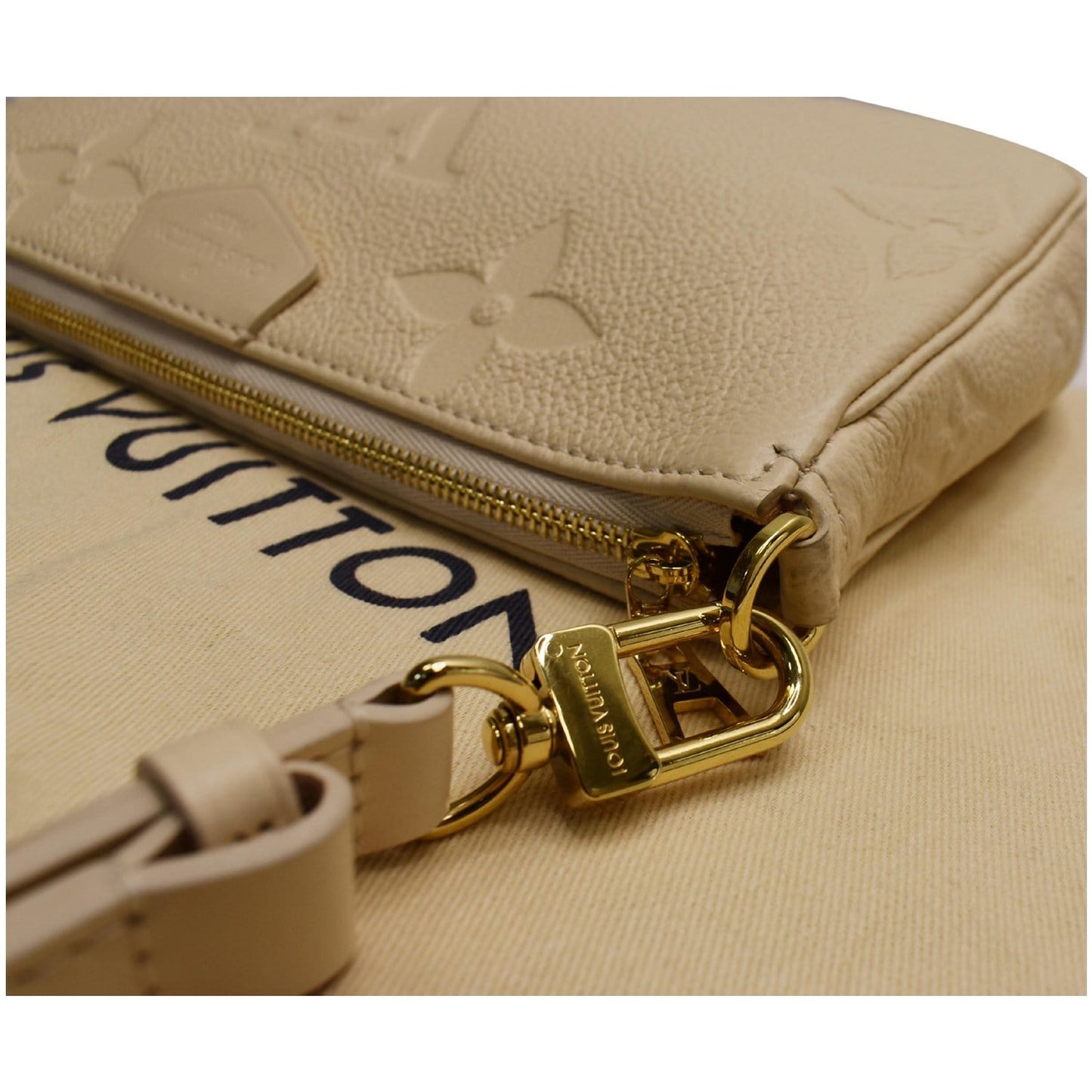 LOUIS VUITTON Multi Pochette Accessories Empreinte Shoulder Bag Cream