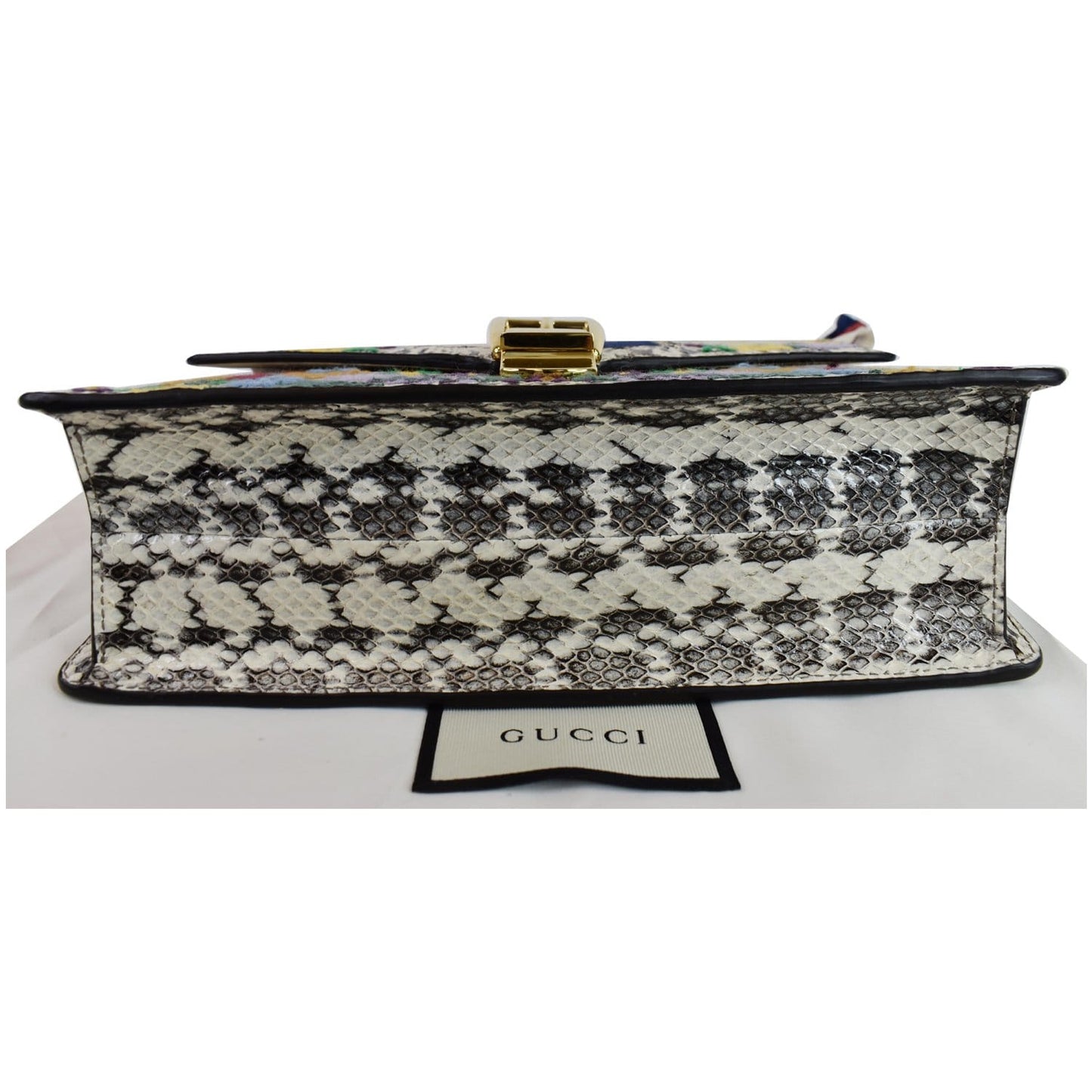 GUCCI Small Sylvie Floral Embroidered Roccia Snakeskin Shoulder Bag Multi 421882 - 25% OFF