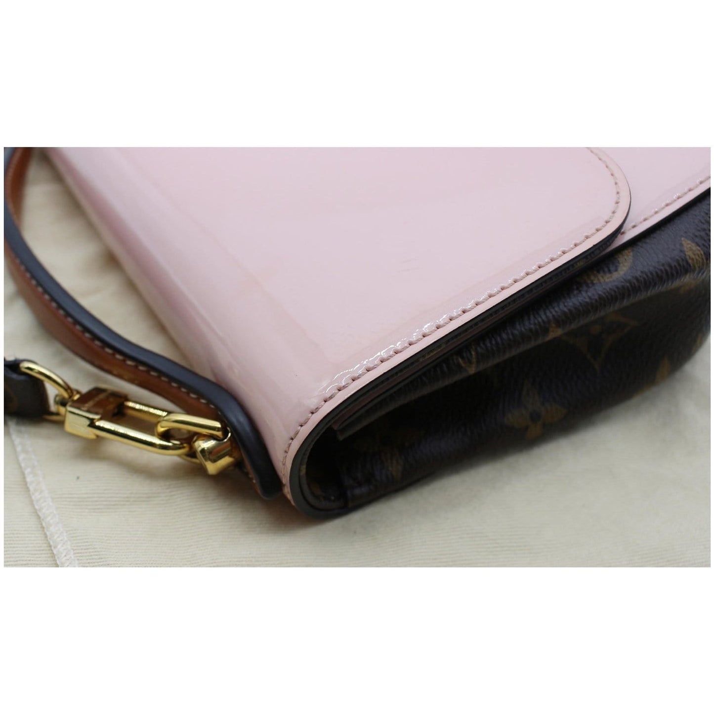 LOUIS VUITTON Cherrywood BB Patent Leather Shoulder Bag Rose Ballerine - 25% OFF