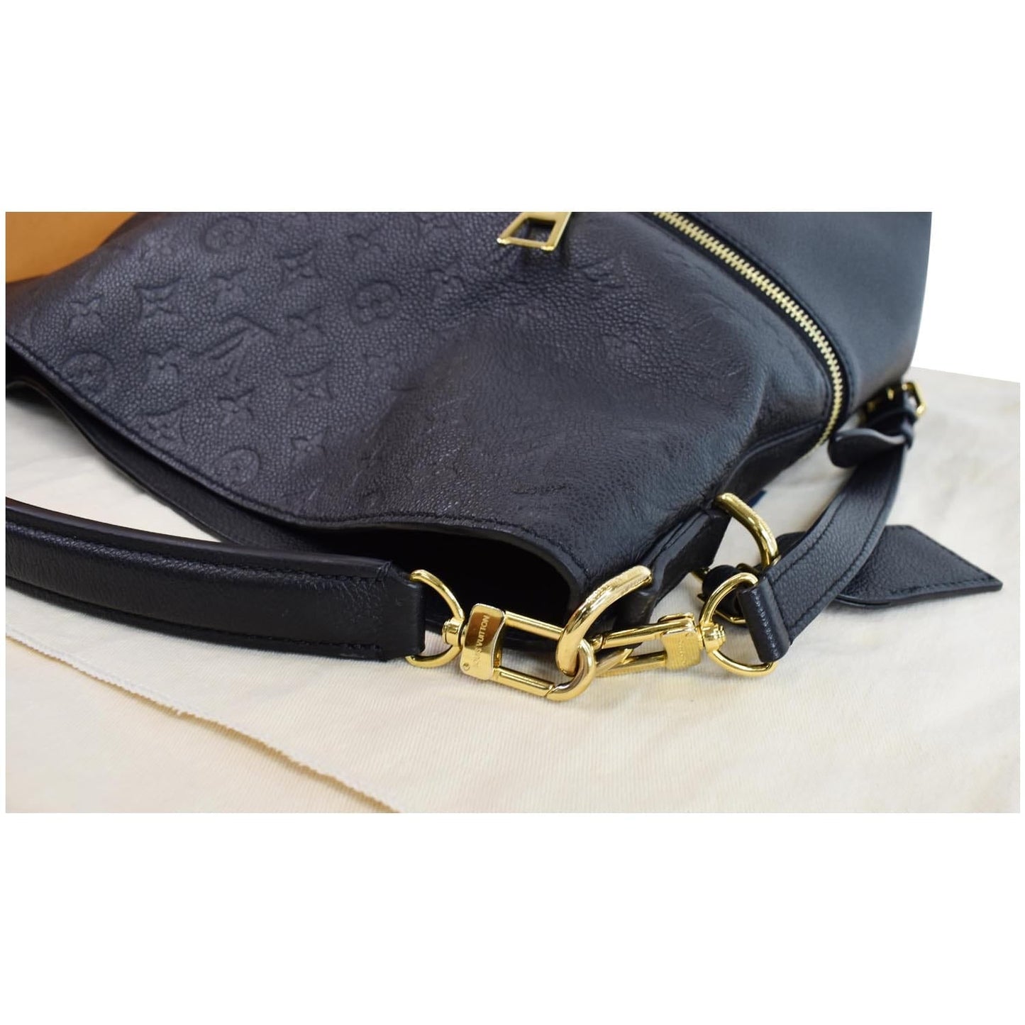 LOUIS VUITTON Melie Empreinte Leather Hobo Shoulder Bag Black