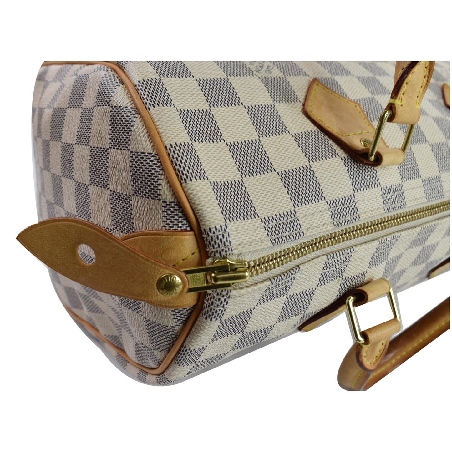 LOUIS VUITTON Speedy 30 Damier Azur Satchel Bag White