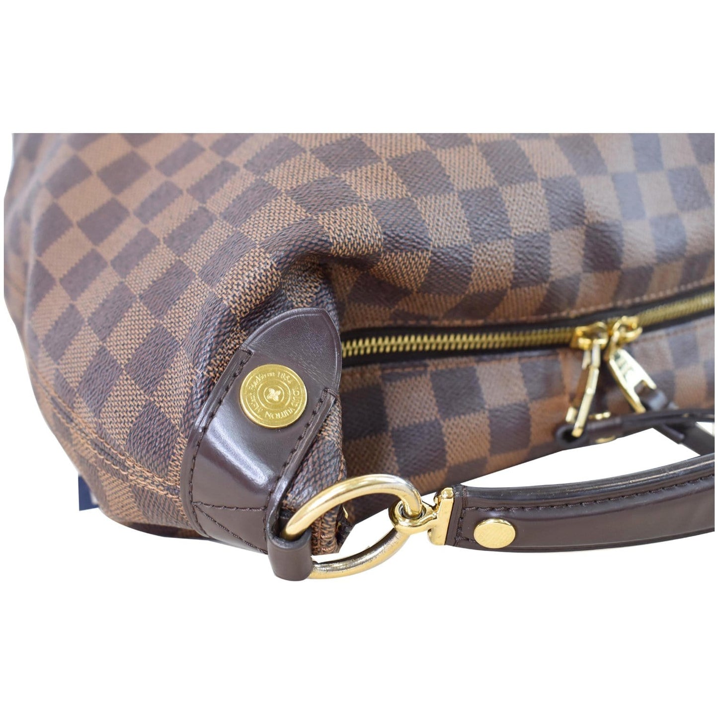 LOUIS VUITTON Duomo Hobo Damier Ebene Hobo Bag Brown