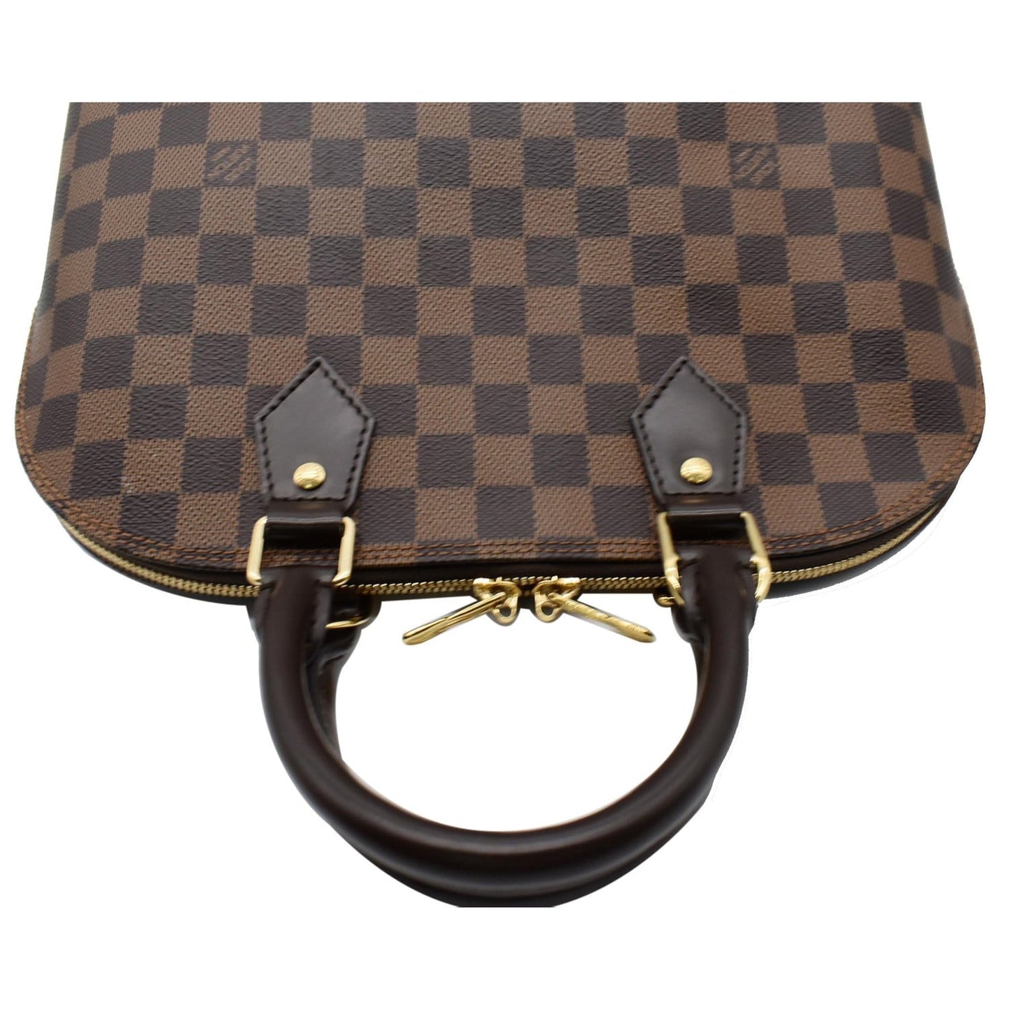 LOUIS VUITTON Alma PM Damier Ebene Satchel Bag Brown