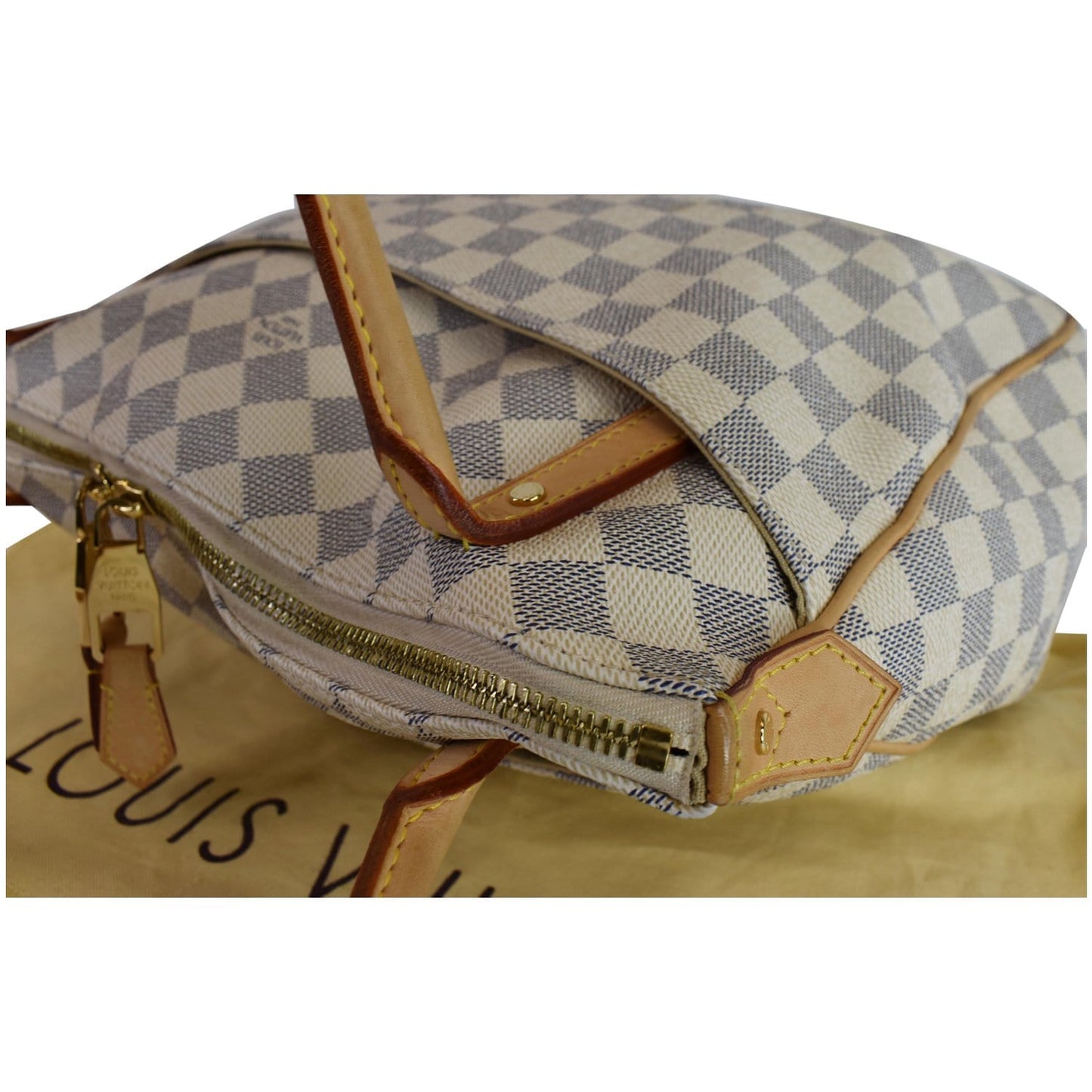 LOUIS VUITTON Figheri PM Damier Azur Shoulder Bag White