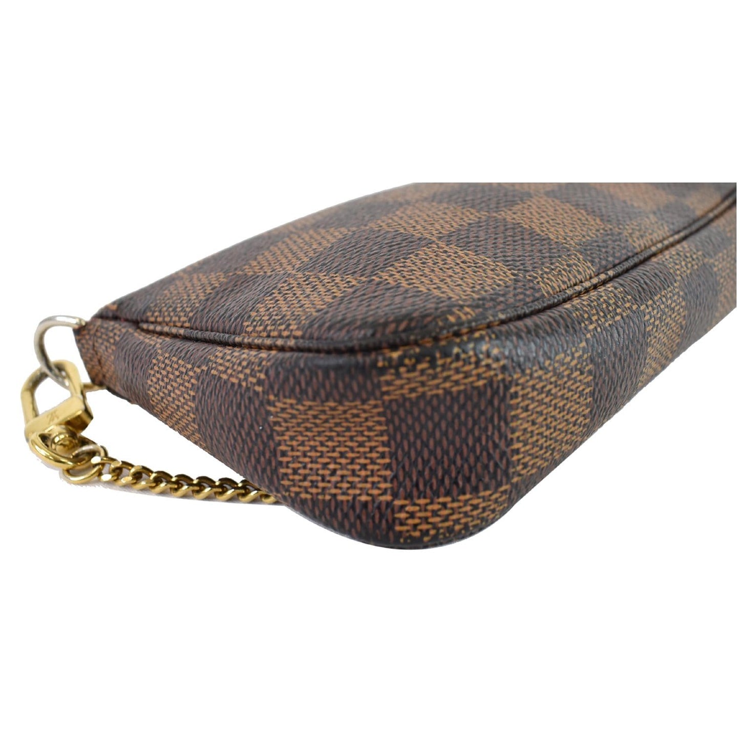 LOUIS VUITTON Mini Pochette Damier Ebene Pouch Brown