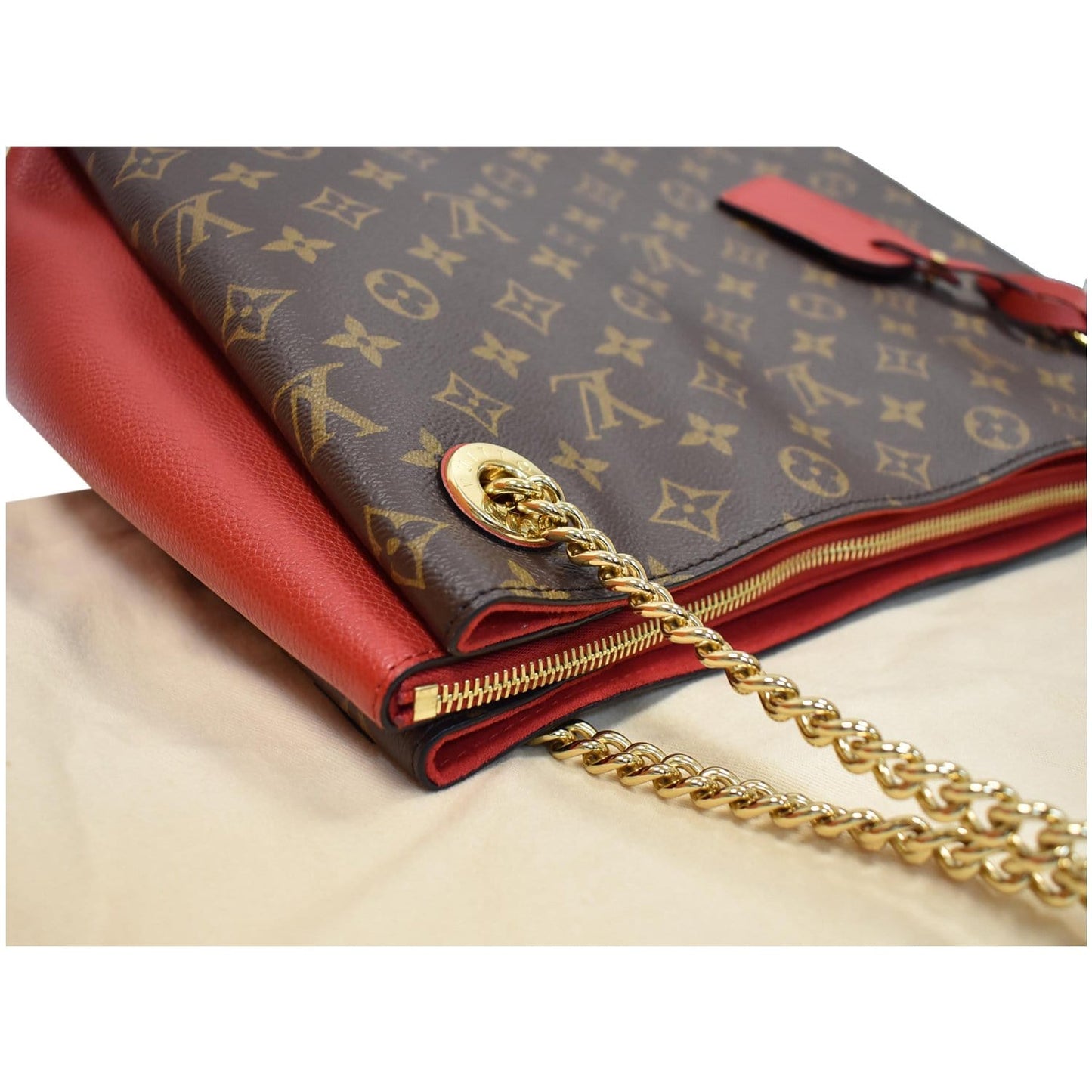LOUIS VUITTON Surene MM Monogram Canvas Shoulder Bag Cerise