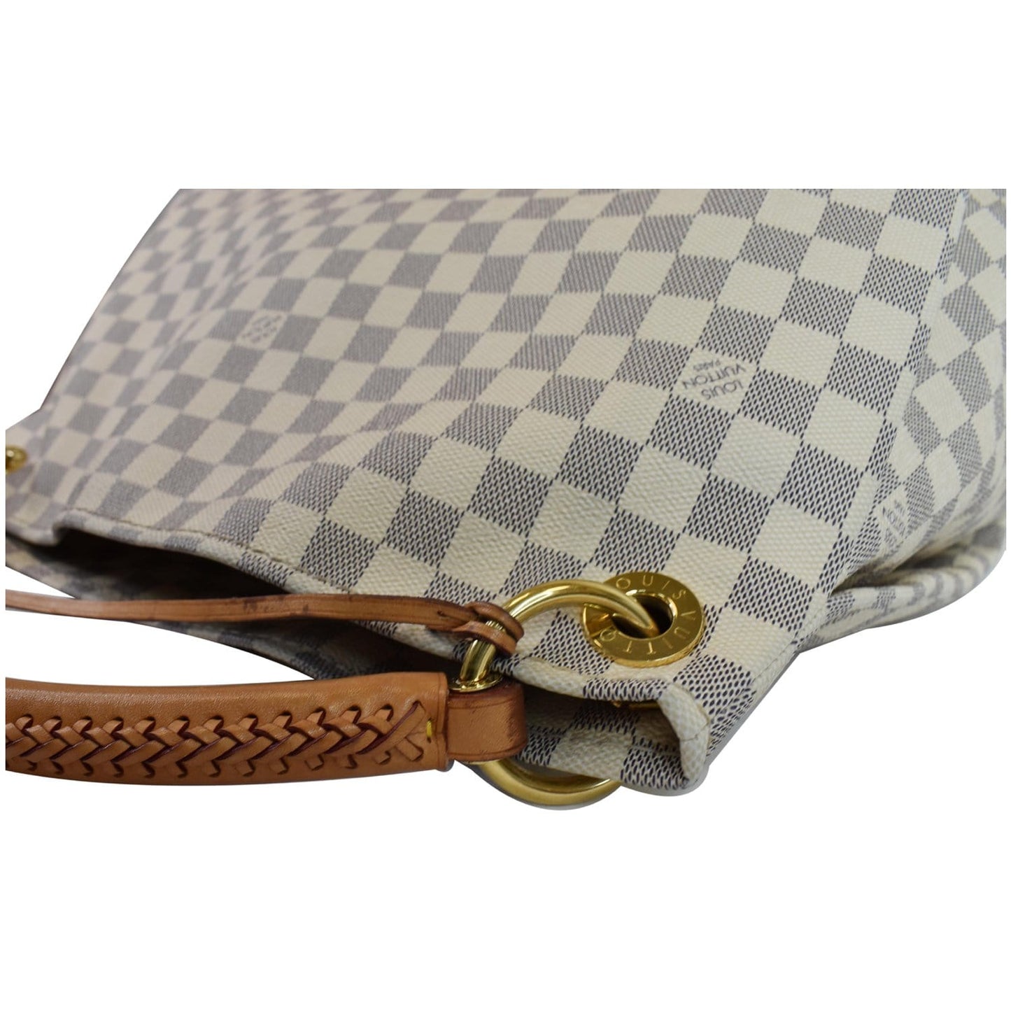 LOUIS VUITTON Artsy MM Damier Azur Shoulder Bag White