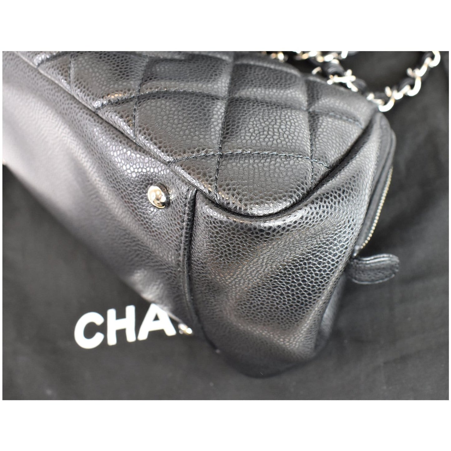 CHANEL Timeless CC Quilted Caviar Leather Small Chain Bowler Bag Black - 15% OFF