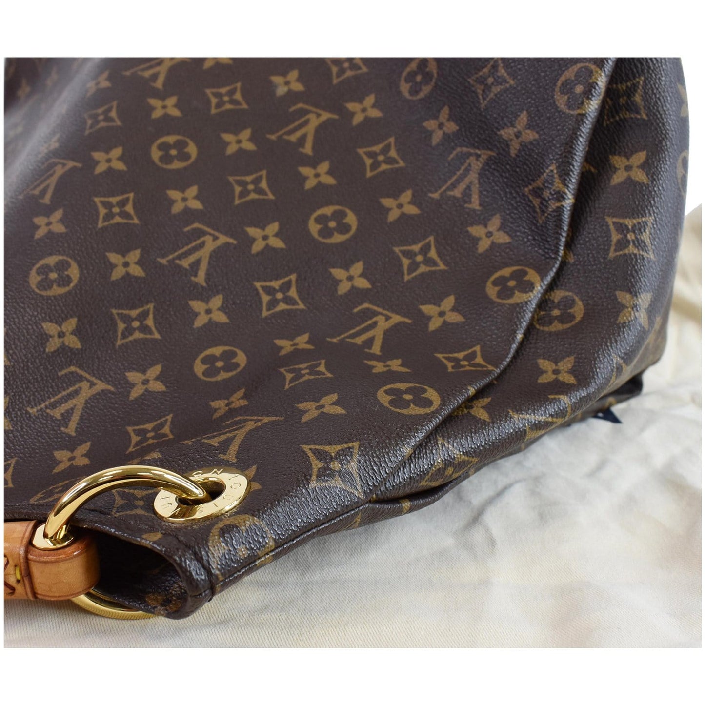 LOUIS VUITTON Artsy MM Monogram Canvas Shoulder Bag Brown