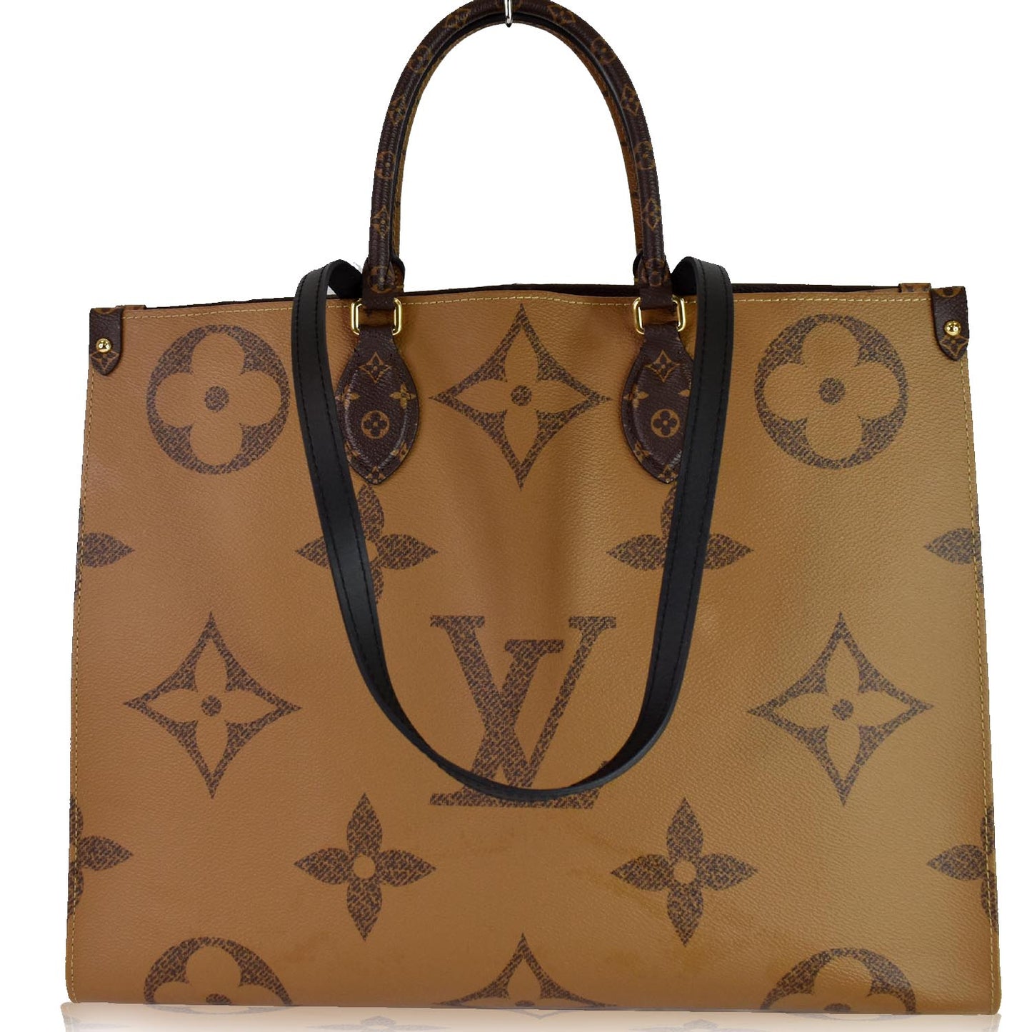LOUIS VUITTON Onthego GM Reverse Monogram Giant Canvas Shoulder Bag Brown