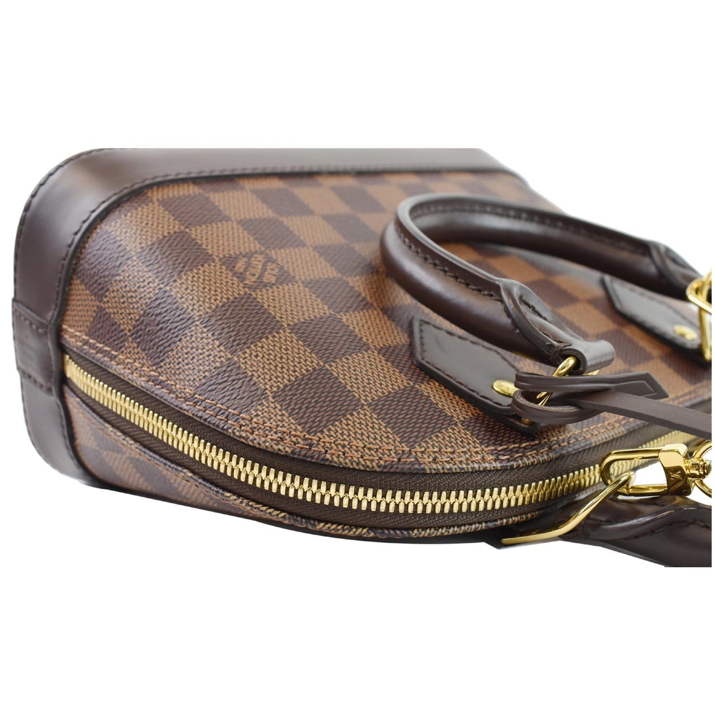 LOUIS VUITTON Alma BB Damier Ebene Shoulder Bag Brown