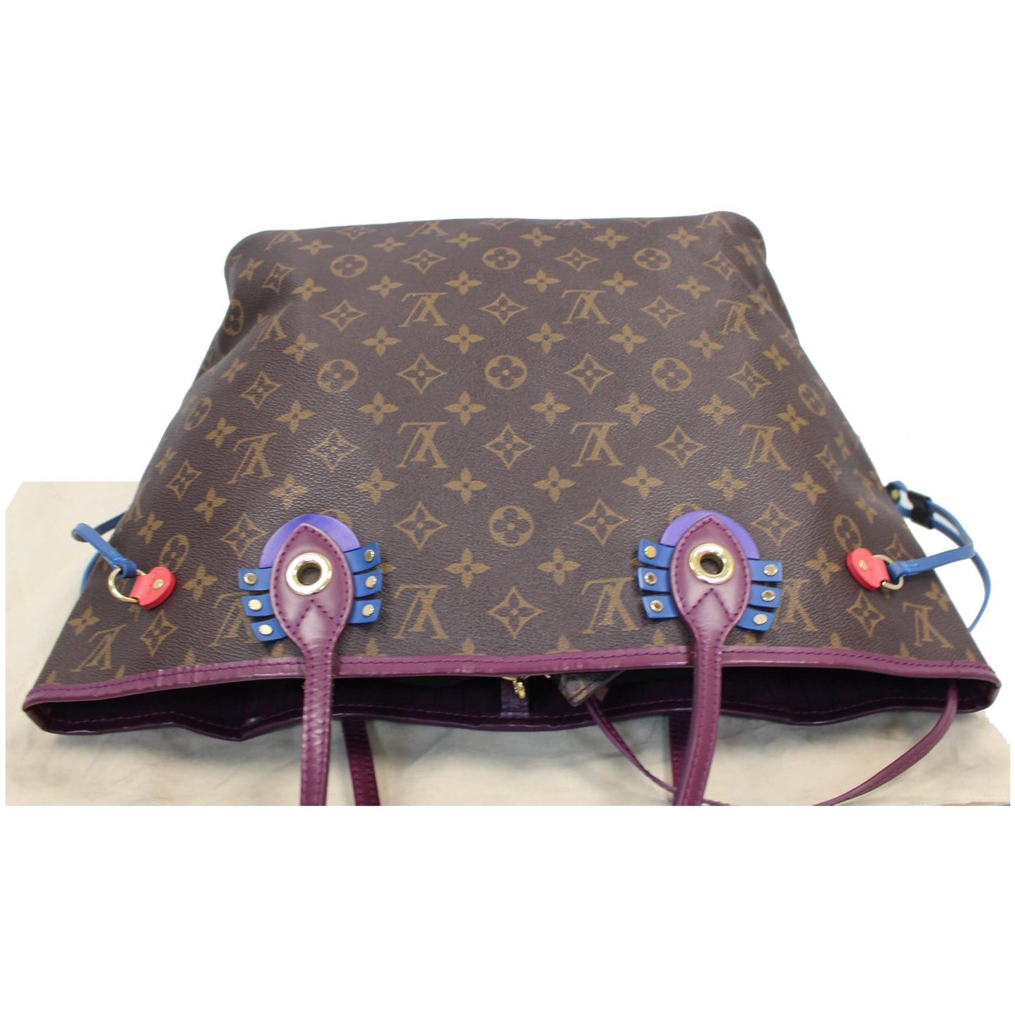 LOUIS VUITTON Neverfull MM Totem Monogram Canvas Tote Shoulder Bag Purple