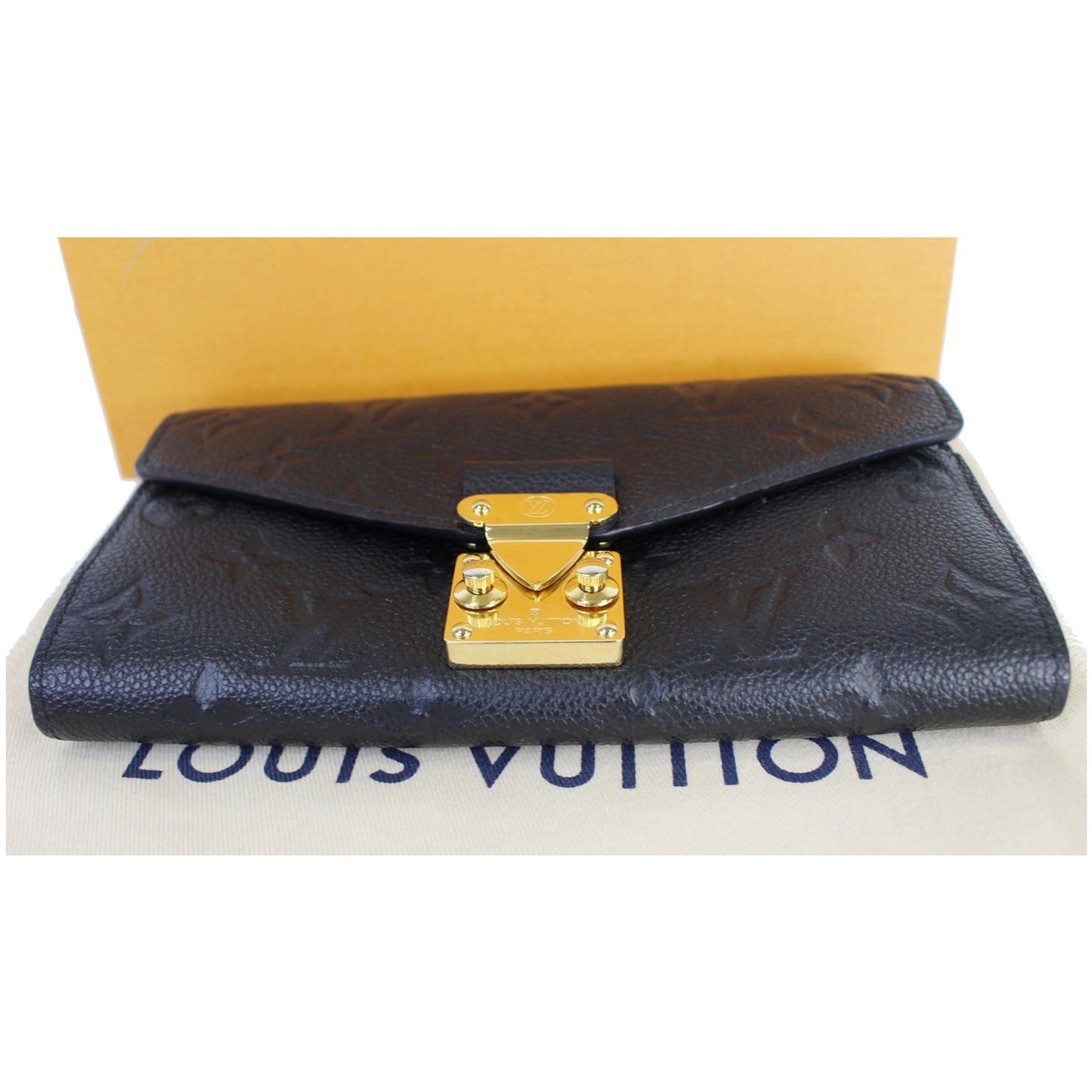 LOUIS VUITTON Metis Monogram Empreinte Leather Wallet Black
