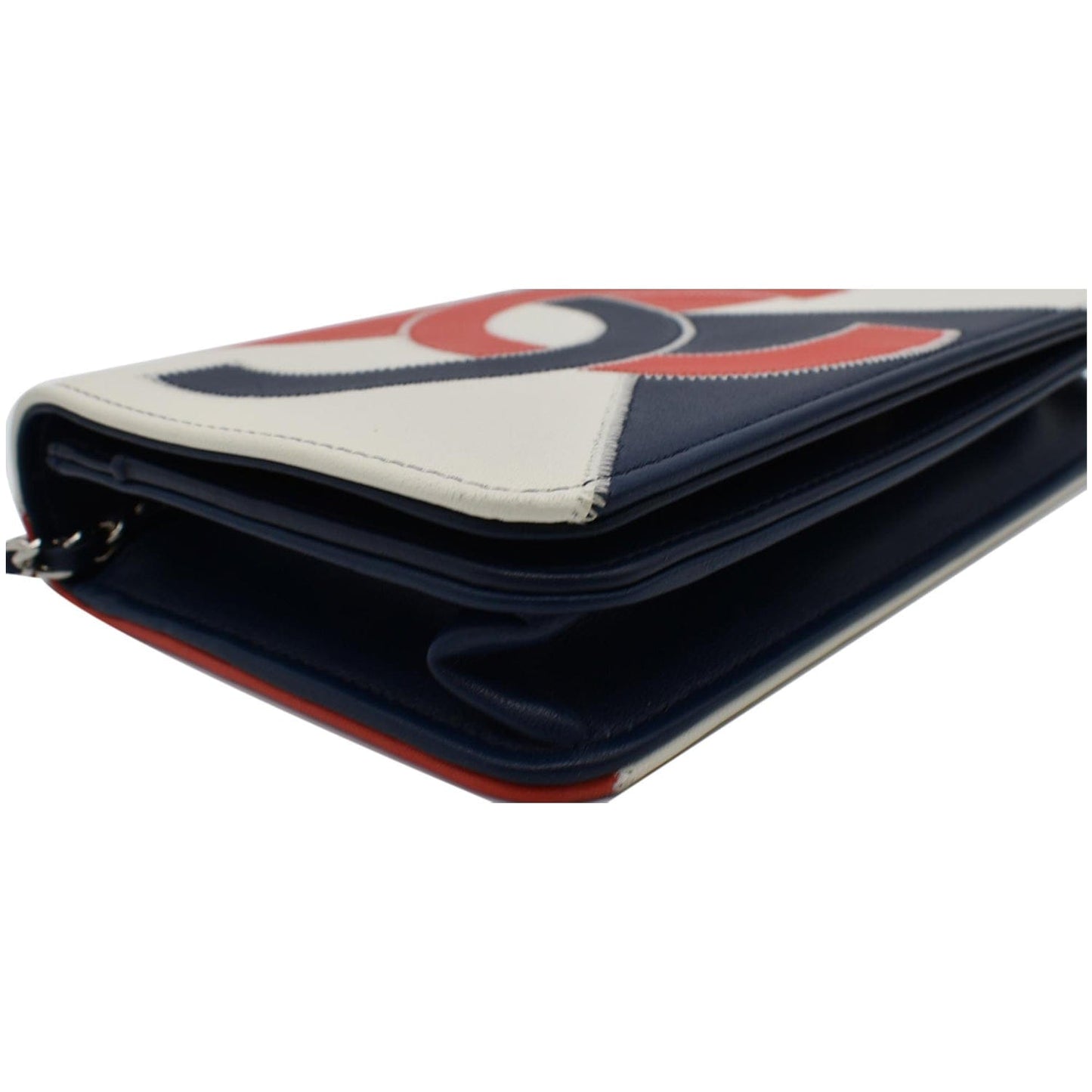 CHANEL Tassel Patchwork Leather Wallet On Chain Multicolor