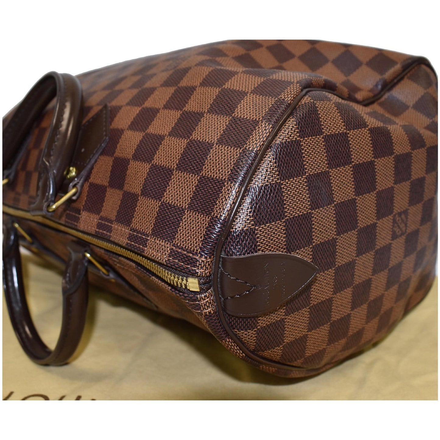 LOUIS VUITTON Speedy 35 Damier Ebene Satchel Bag Brown