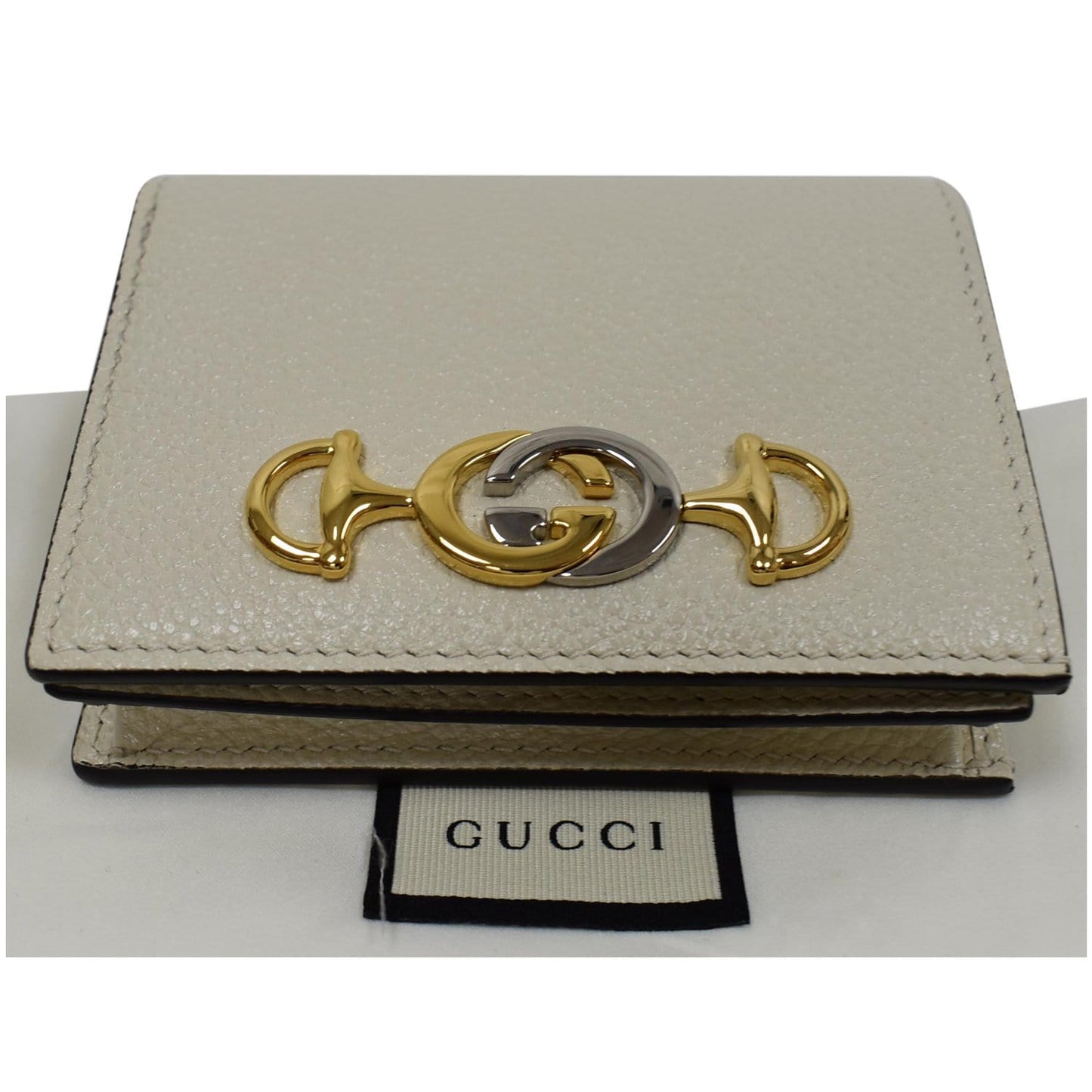 GUCCI Zumi Mini Grainy Leather Chain Wallet Cream 570660 - Final Sale