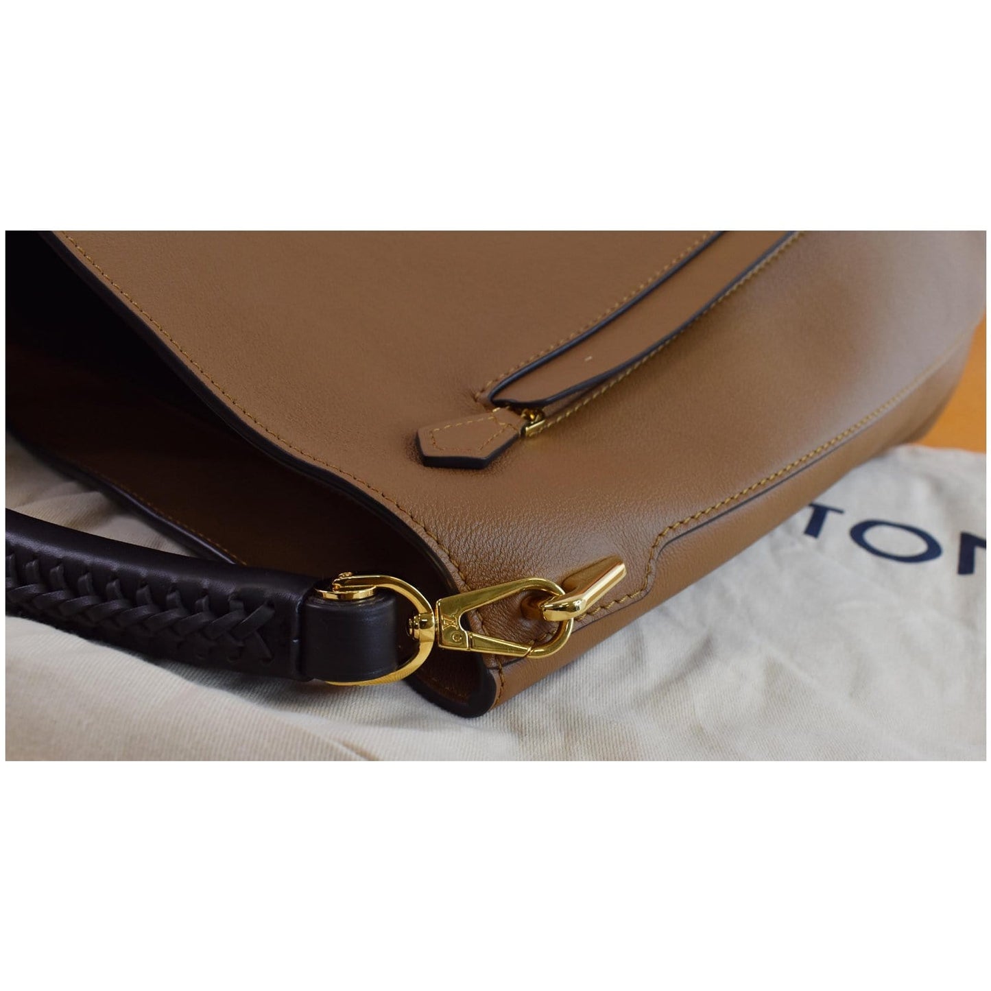 LOUIS VUITTON Bagatelle Parnassea Leather Shoulder Bag Noisette