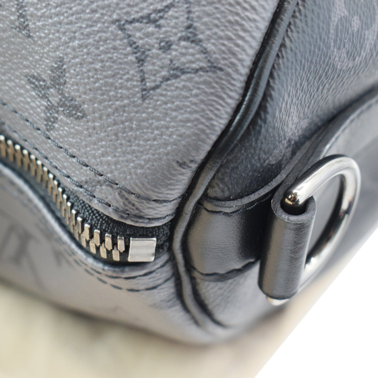 LOUIS VUITTON Keepall 50 Bandouliere Monogram Eclipse Travel Bag Black