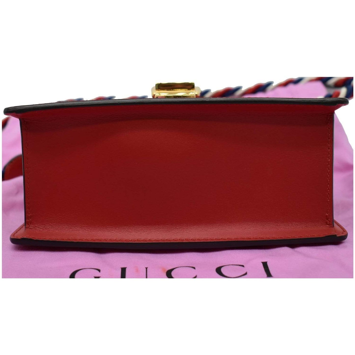 GUCCI Sylvie Mini Leather Crossbody Bag Red 470270