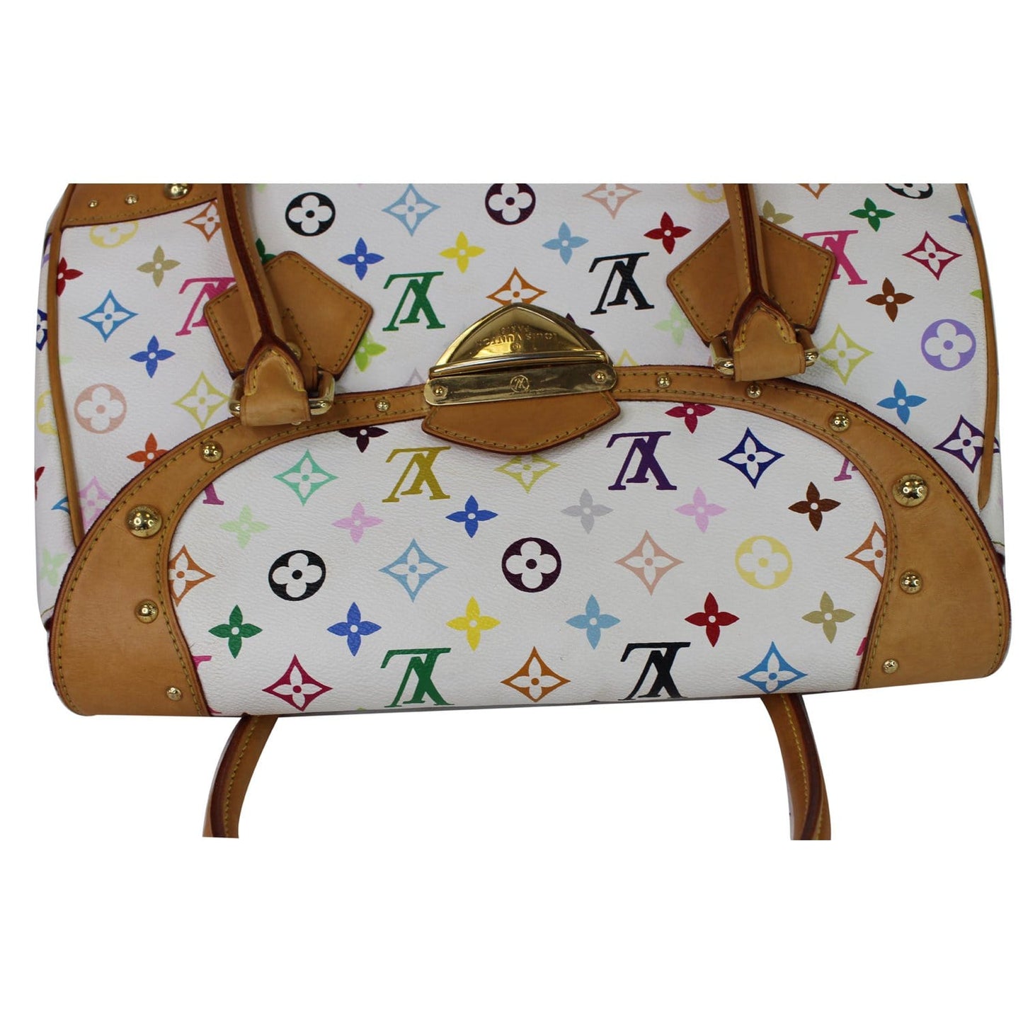 LOUIS VUITTON Beverly GM Multicolor Canvas Shoulder Bag White