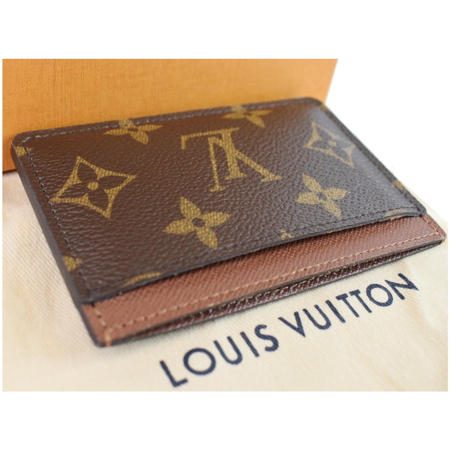 LOUIS VUITTON Monogram Canvas Card Holder Brown