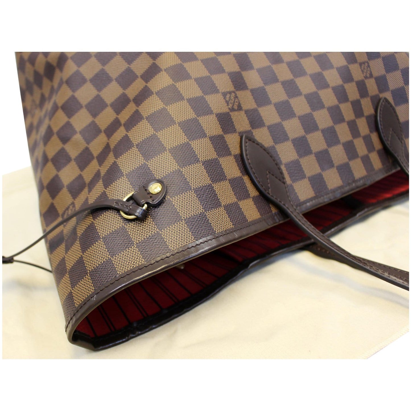 LOUIS VUITTON Neverfull GM Damier Ebene Tote Shoulder Bag Brown