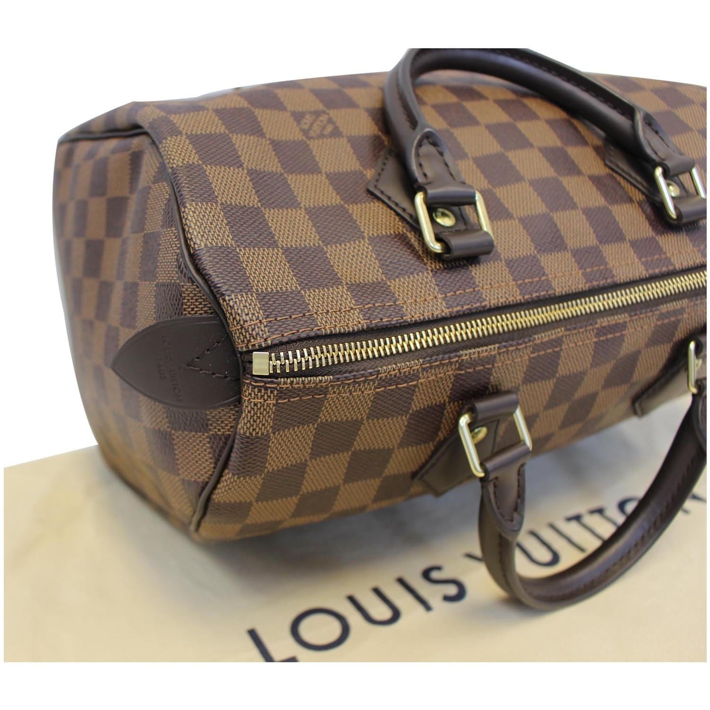 LOUIS VUITTON Speedy 30 Damier Ebene Satchel Bag Brown