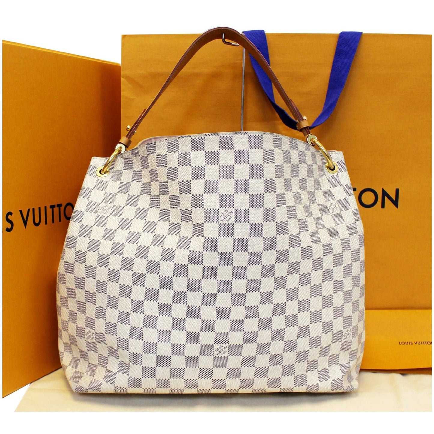 LOUIS VUITTON Graceful MM Damier Azur Shoulder Bag