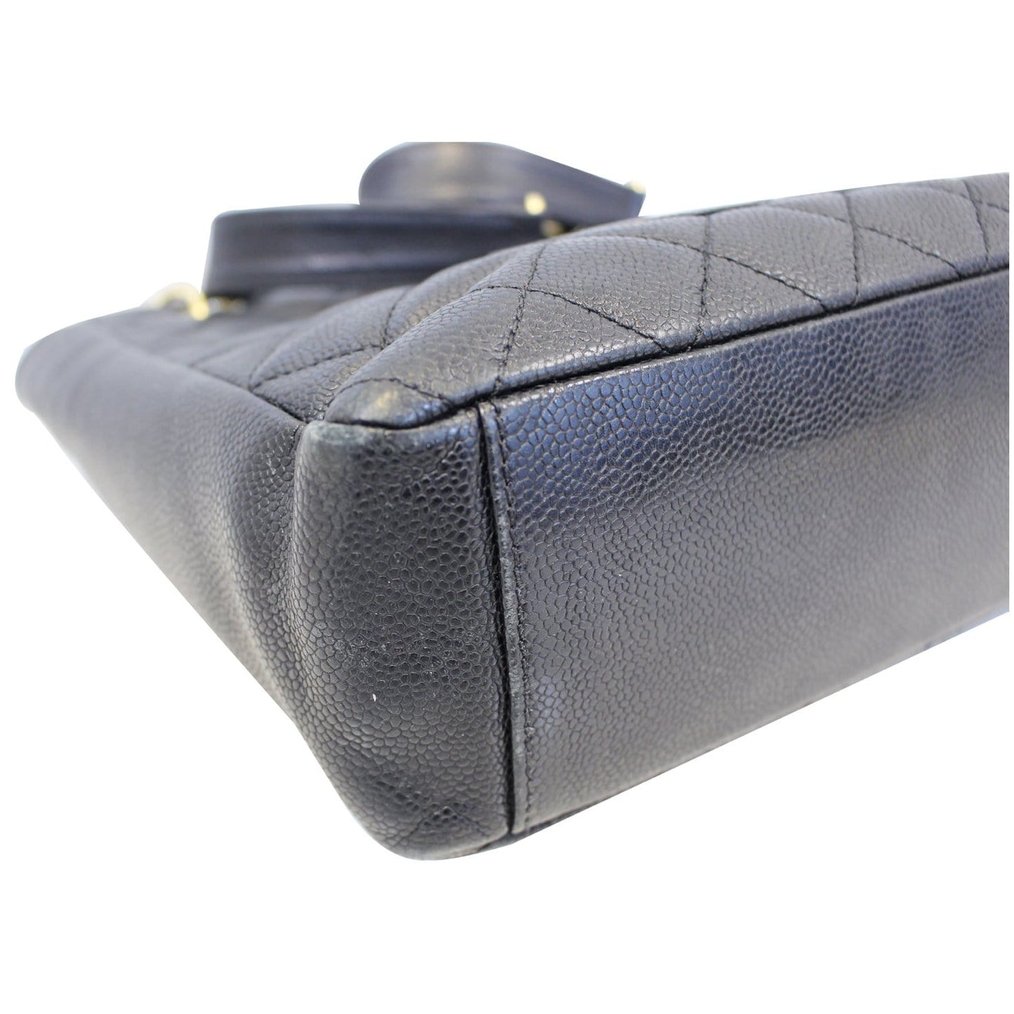 CHANEL PST Petit Shopping Caviar Leather Tote Bag Black