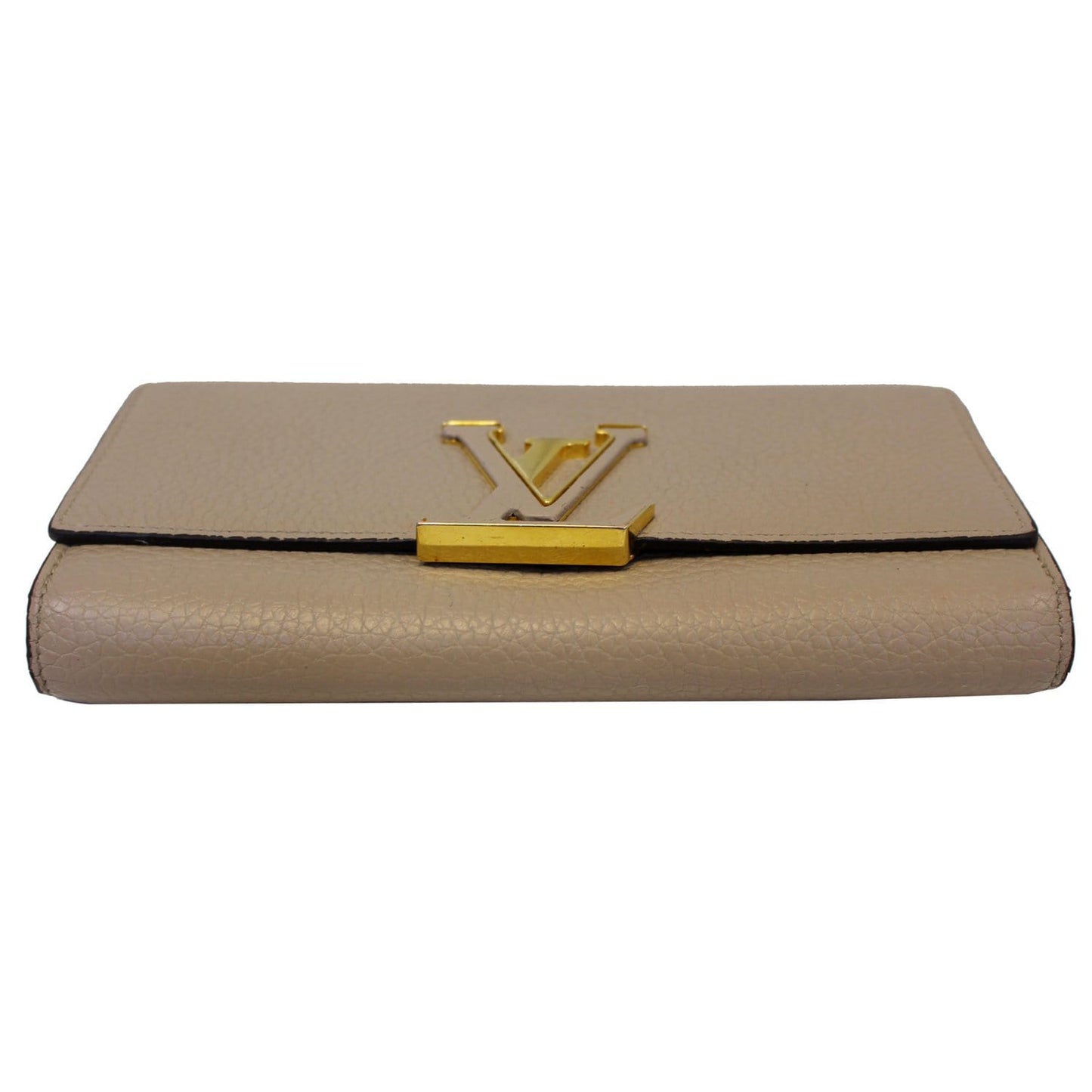 LOUIS VUITTON Capucines Taurillon Leather Wallet Galet