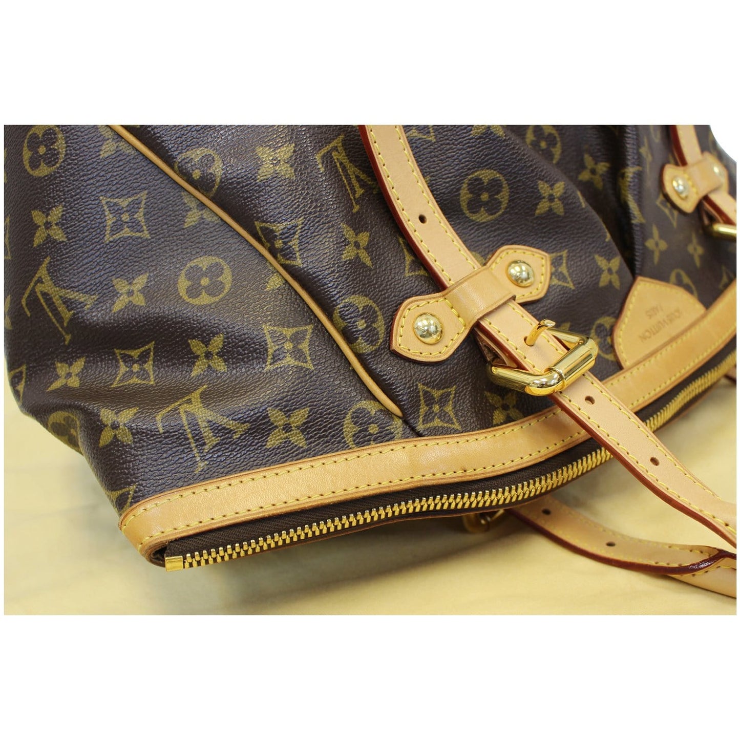 LOUIS VUITTON Tivoli GM Monogram Canvas Shoulder Satchel Bag Brown